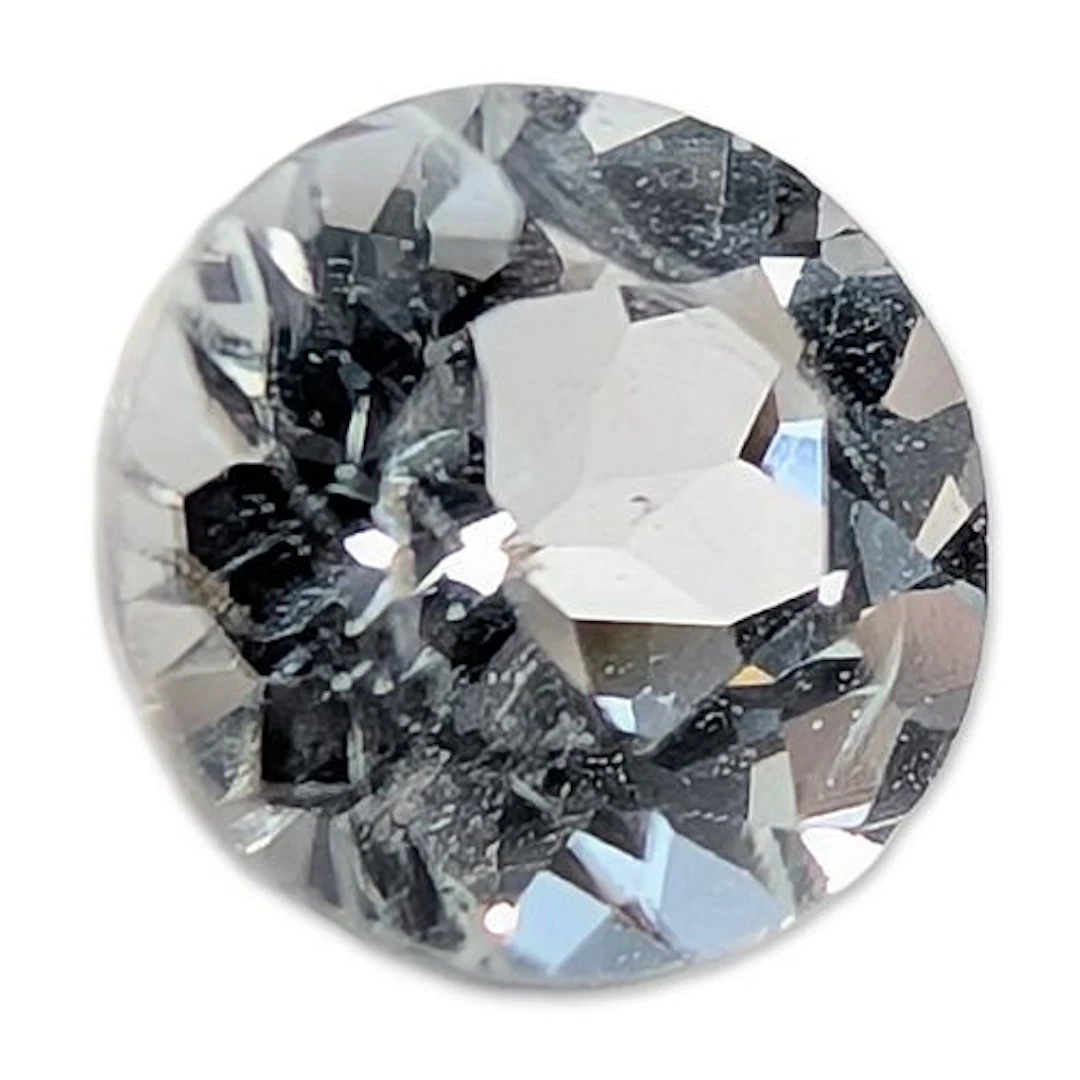 Round Brilliant Cut Colorless Topaz Gemstone