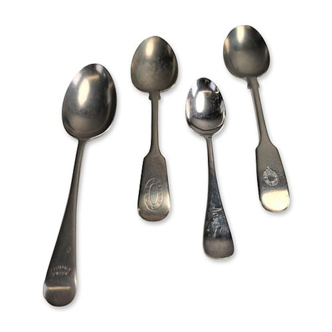 4pc Canadian Maritime Transportation Silver-Plated Teaspoons
