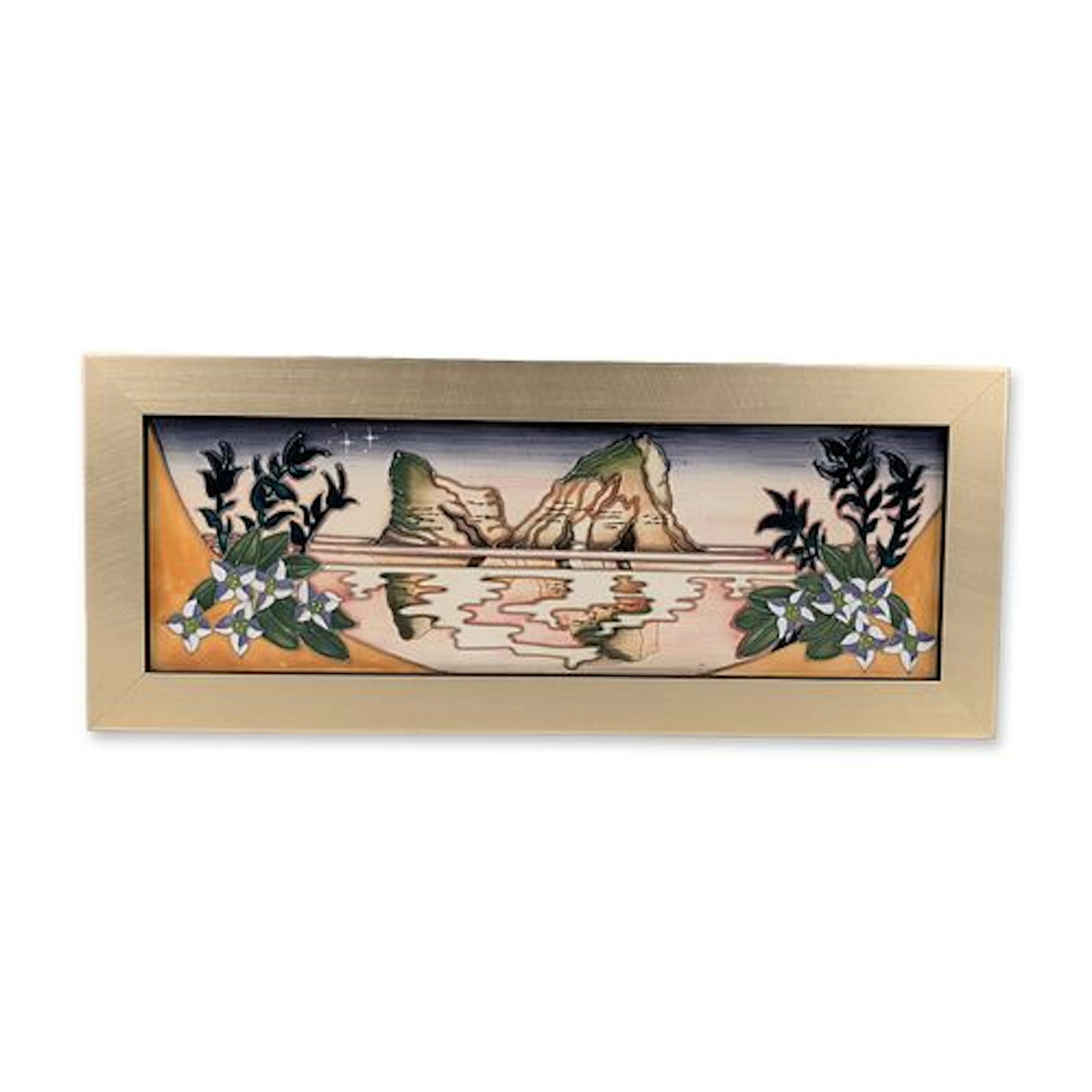 Moorcroft Pottery by Vicky Lovatt Framed Tile, Farewell Beach