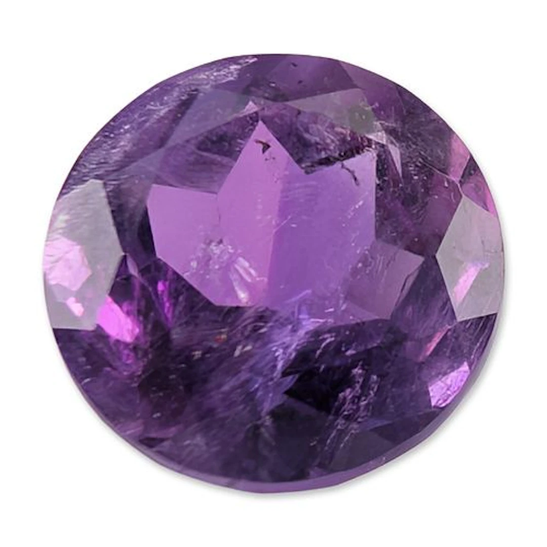 Round Faceted Purple Amethyst Gemstone