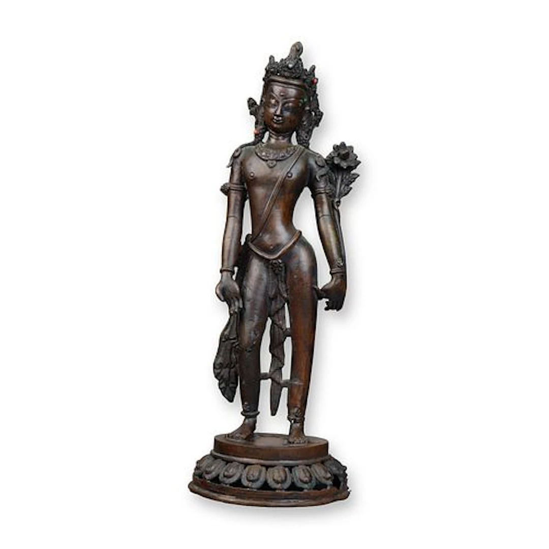 Nepal Bronze Deity Jeweled