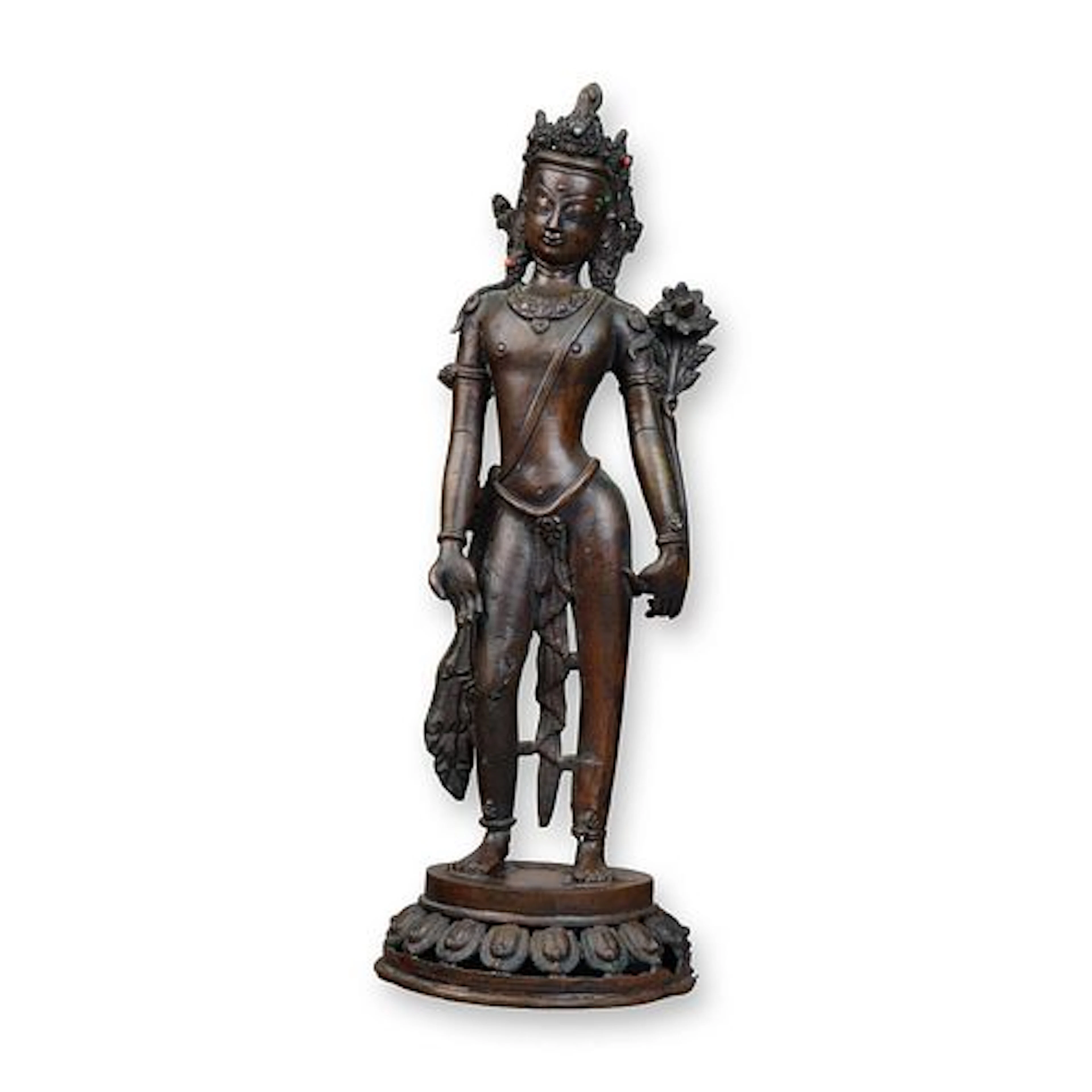Nepal Bronze Deity Jeweled