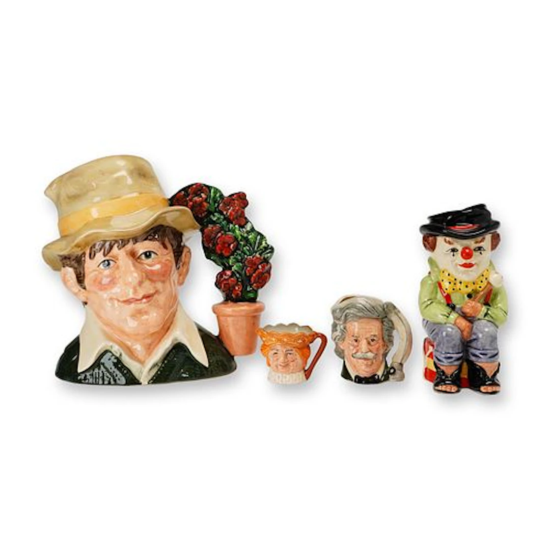 4pc Royal Doulton Ceramic Toby and Character Jugs