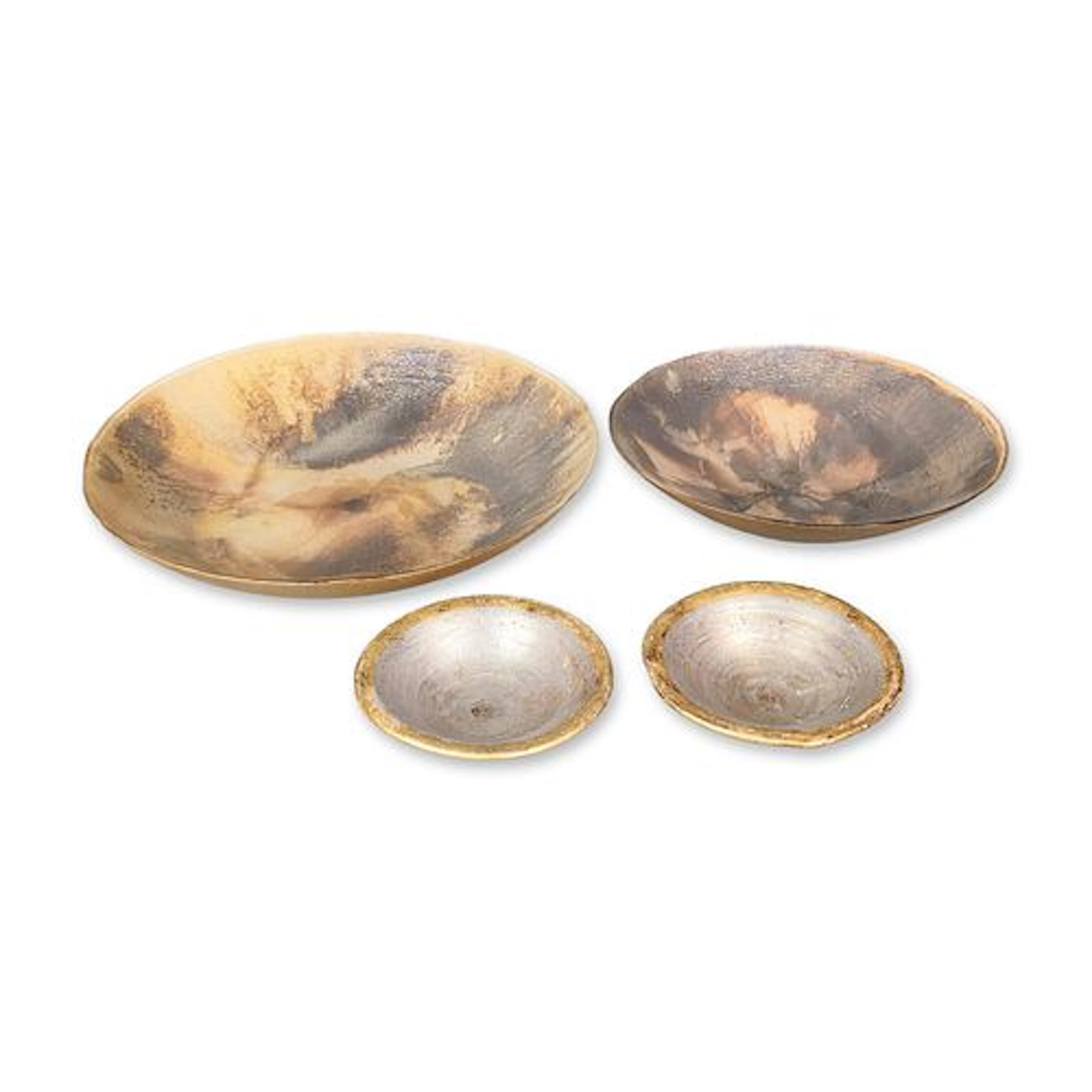 4pc Vietri Italian Ceramic Metallic Glaze Bowls