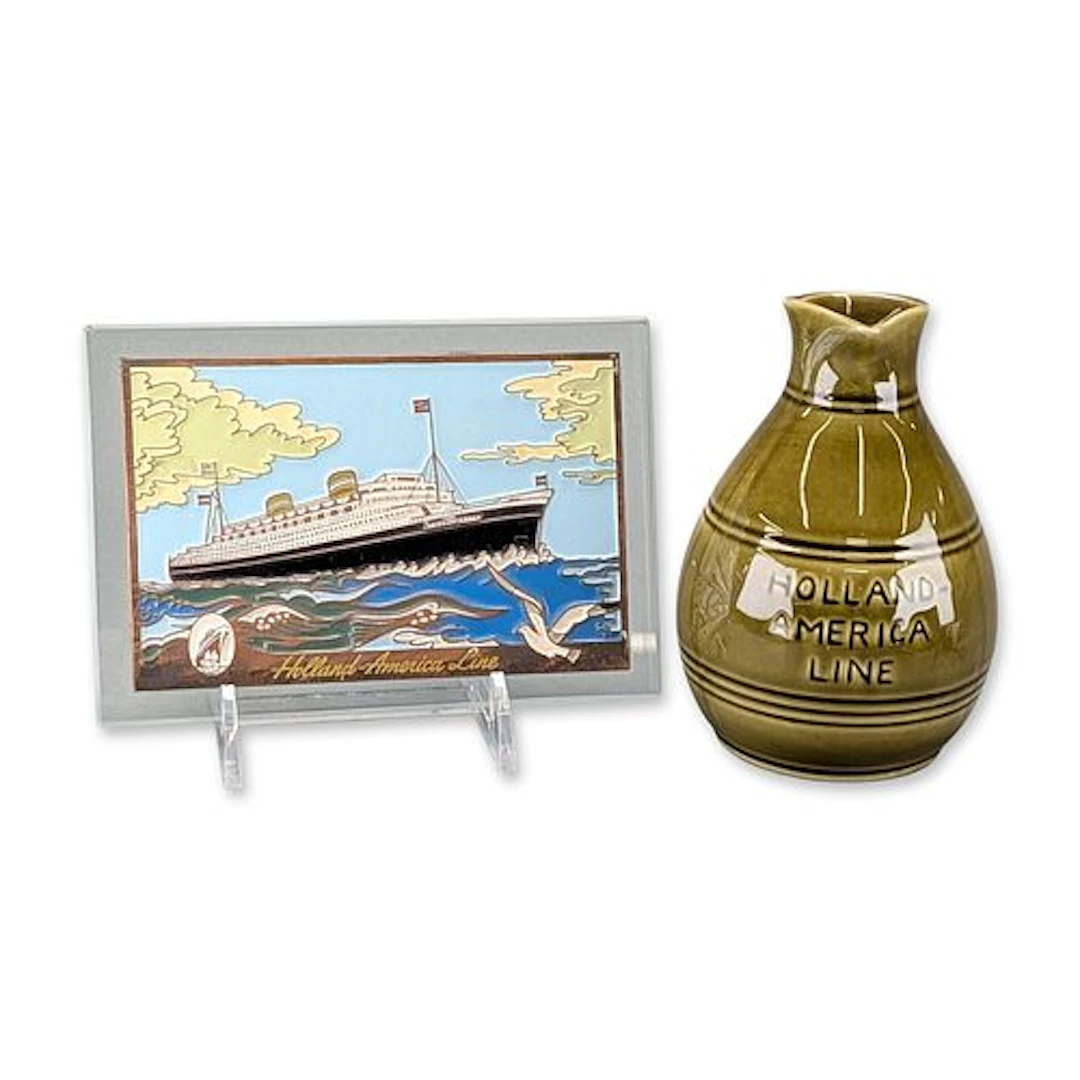 2pc Royal Goedewaagen Holland America Line Pitcher and Ship Plaque