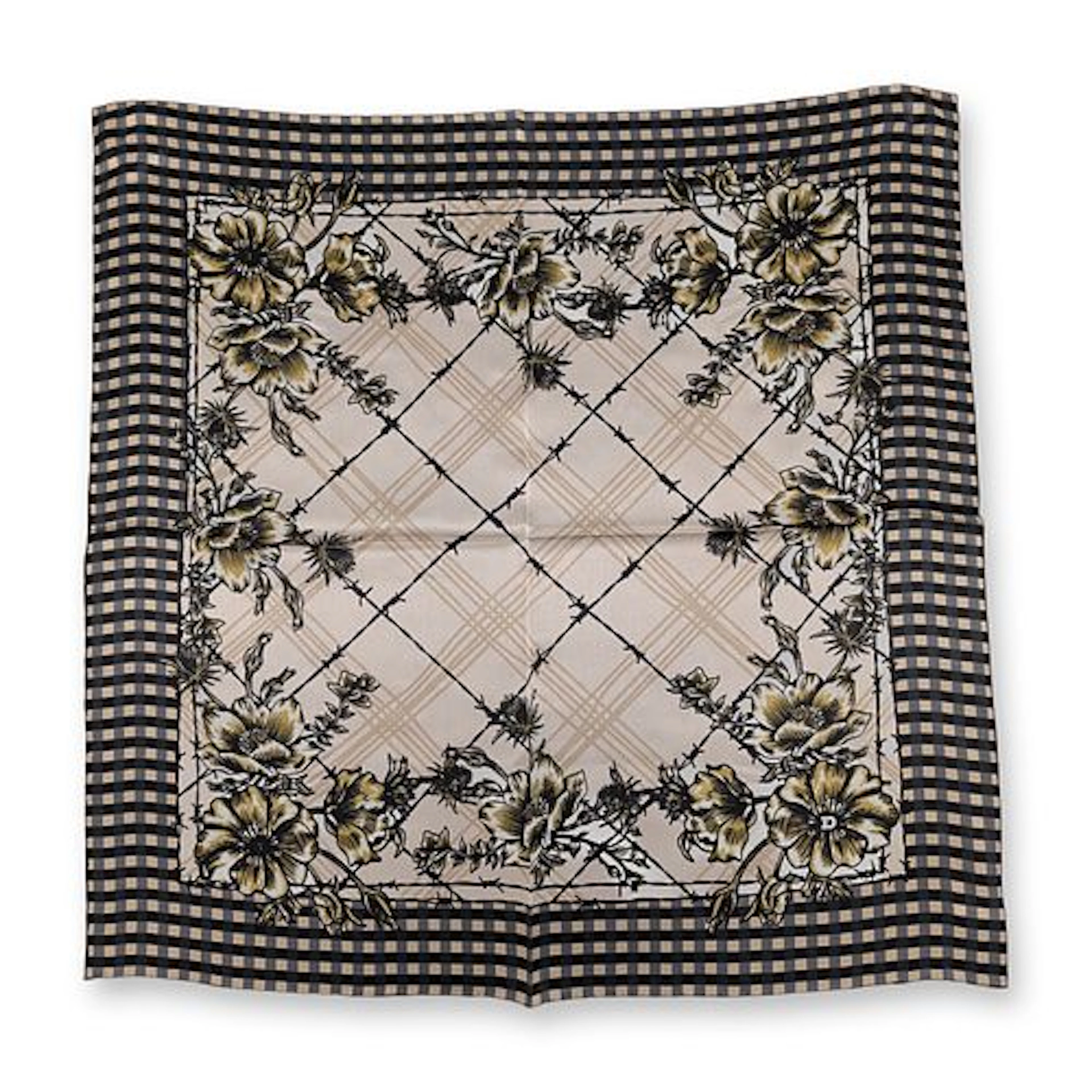Double D Ranch Silk Petro Plaid Western Square Scarf