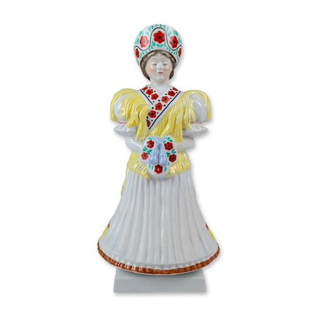 Herend Hungarian Hand Painted Porcelain Bride Figurine