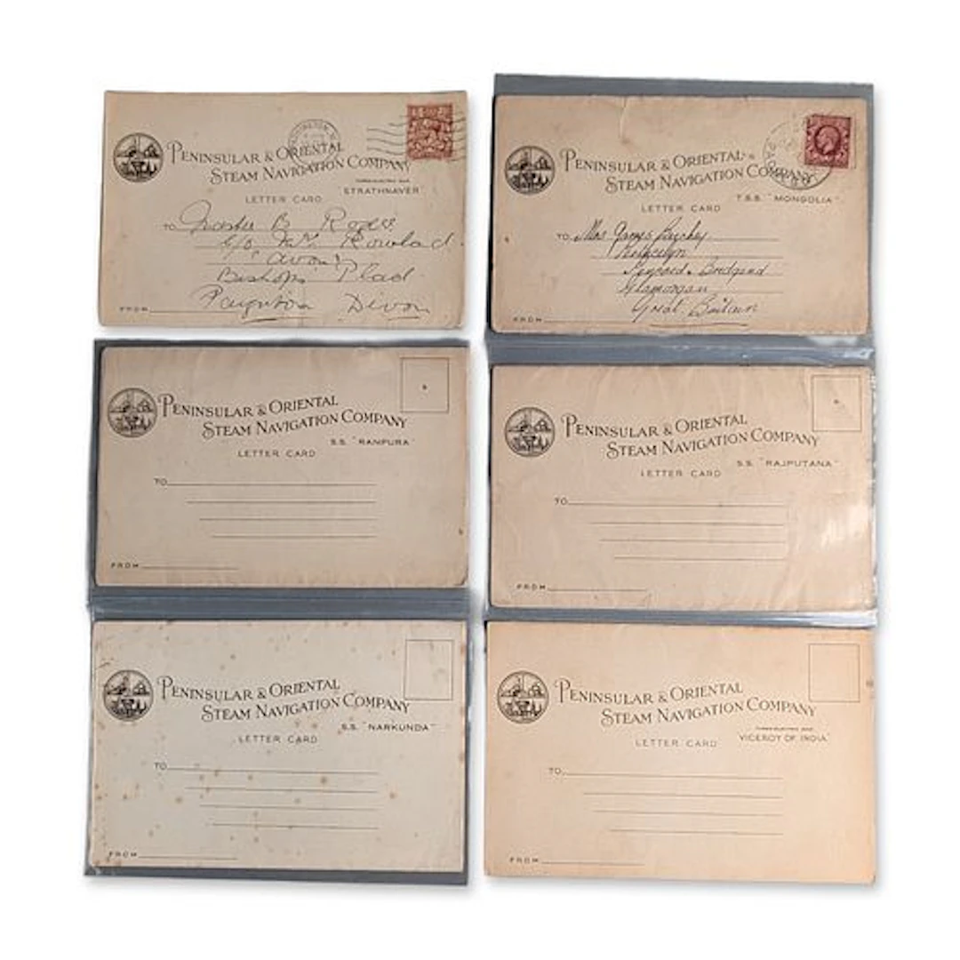 Collection of P&O Steam Navigation Company Letter Cards
