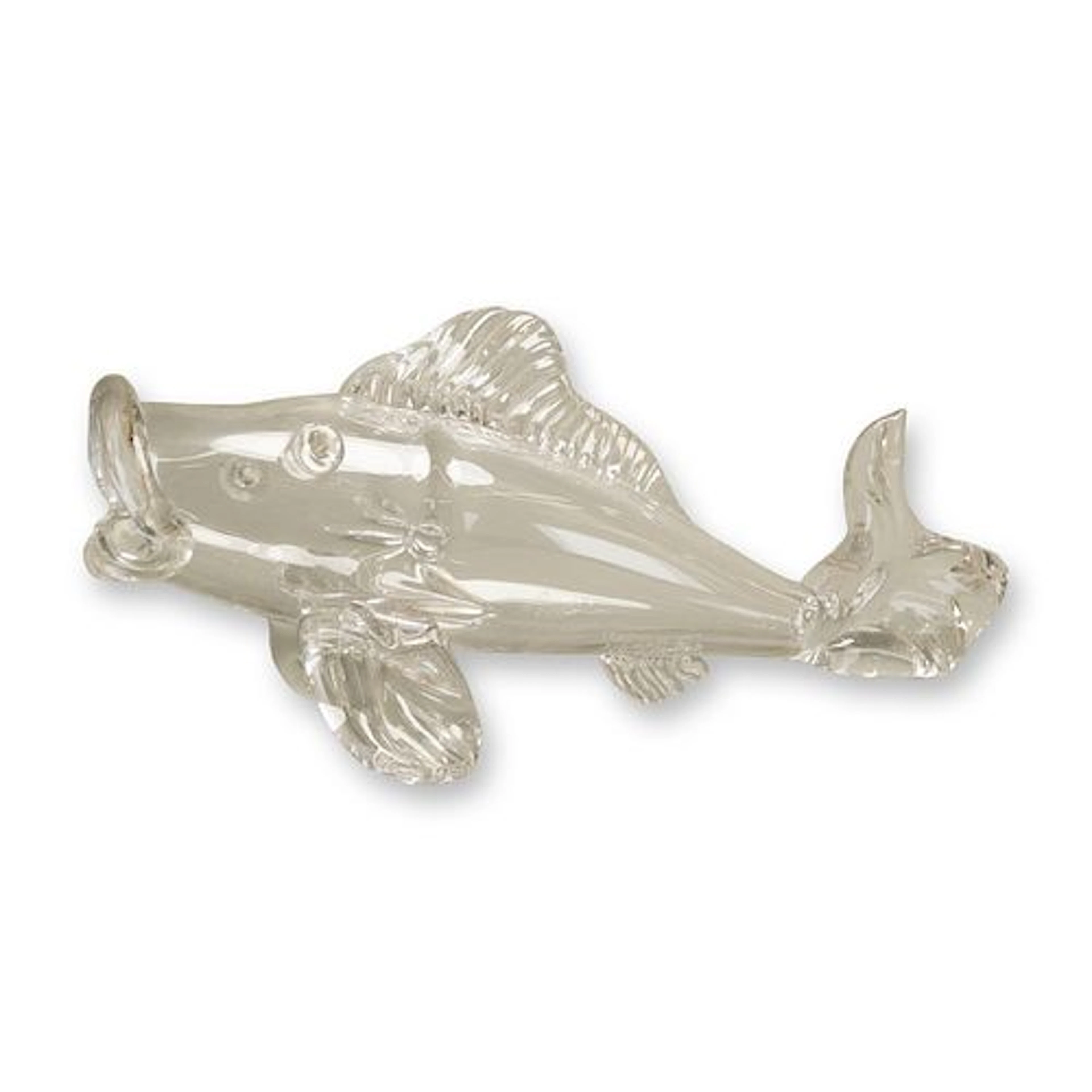 Jean Sala, French Art Deco Saint-Louis Crystal Fish Sculpture, Signed