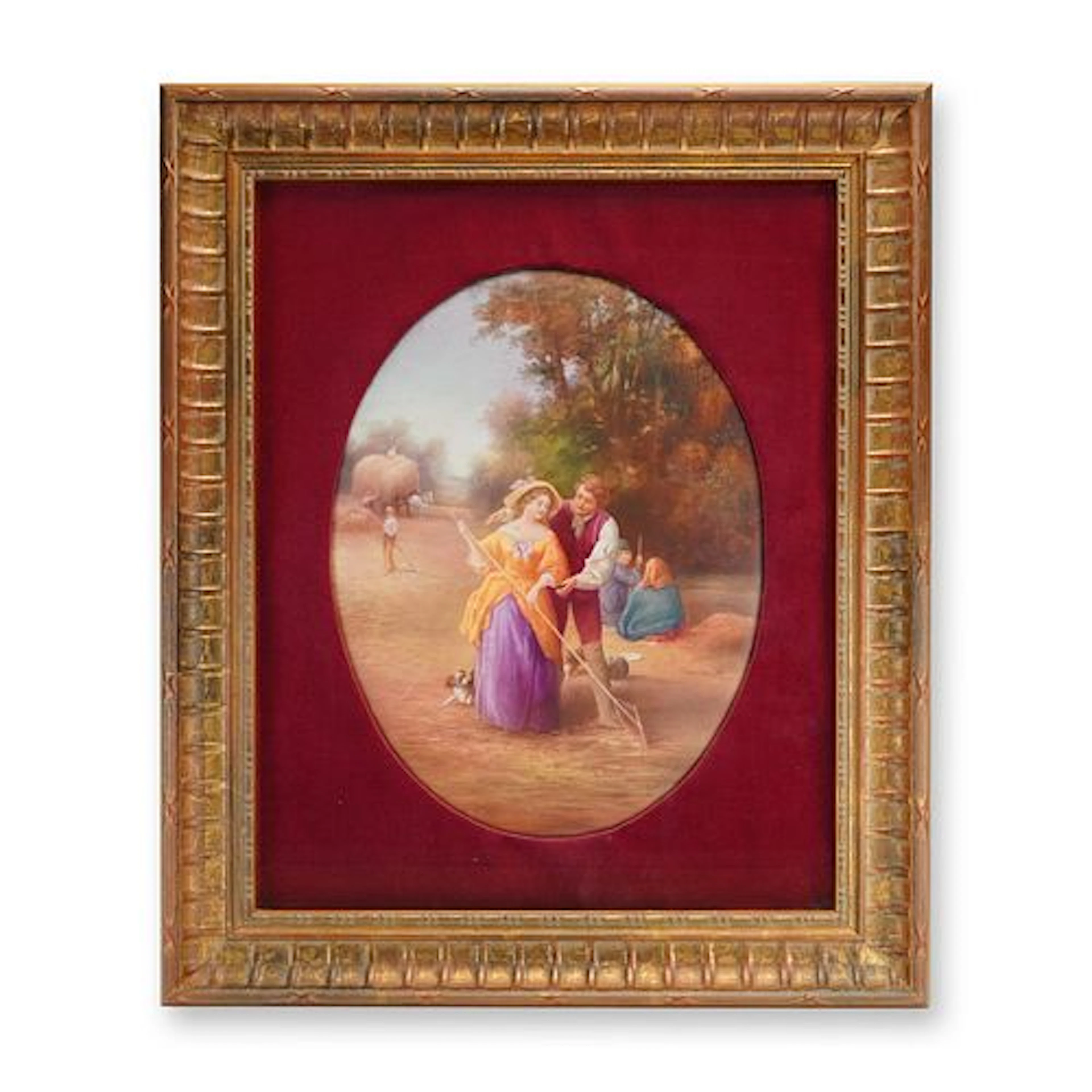 Framed Royal Doulton by Leslie Johnson Hand-Painted Plaque, Happy Days