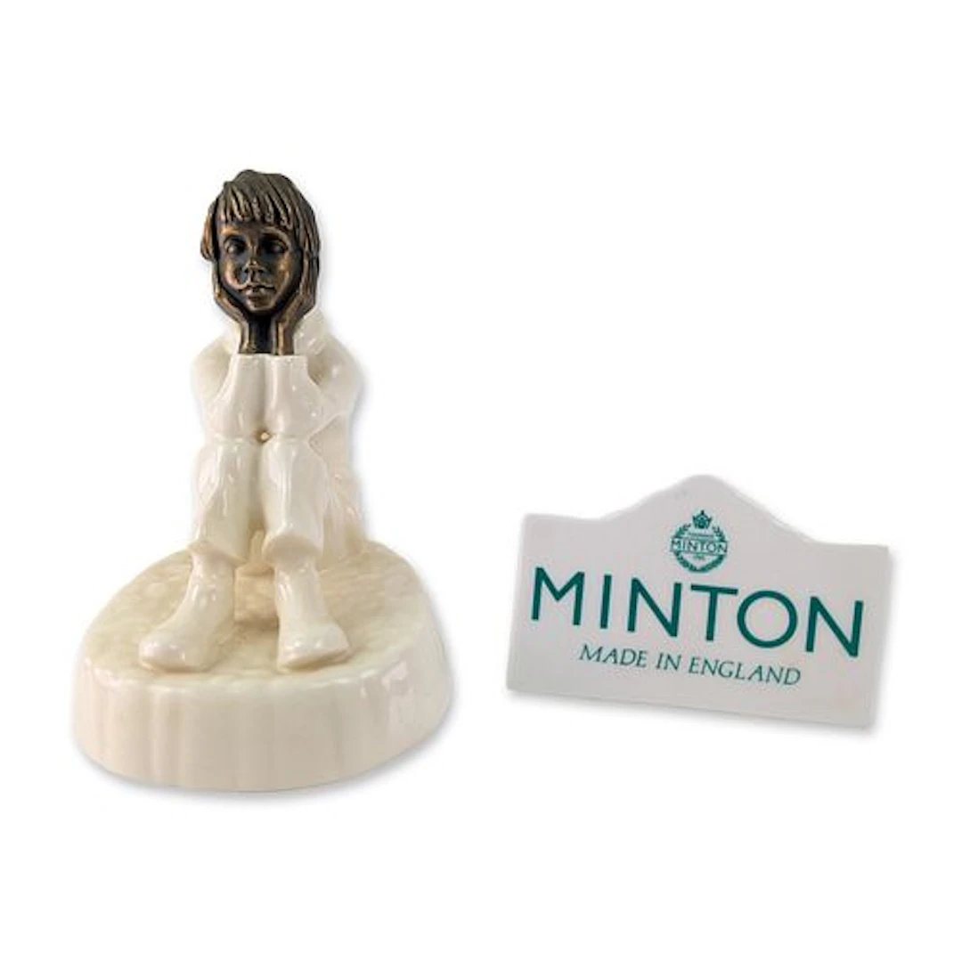 Minton Spellbound Porcelain and Bronze Figurine with Display Sign