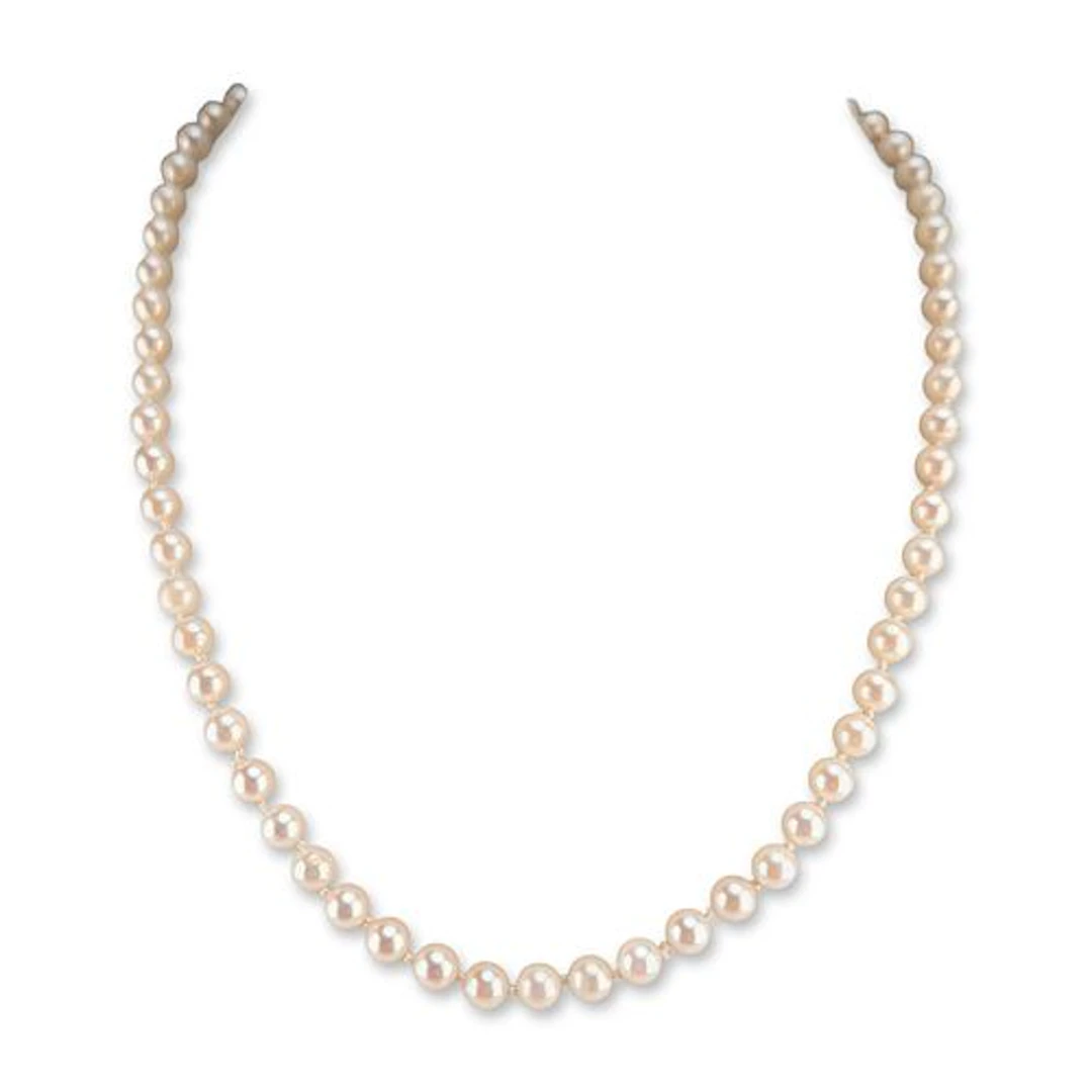 14K White Gold Cultured Pearl Necklace