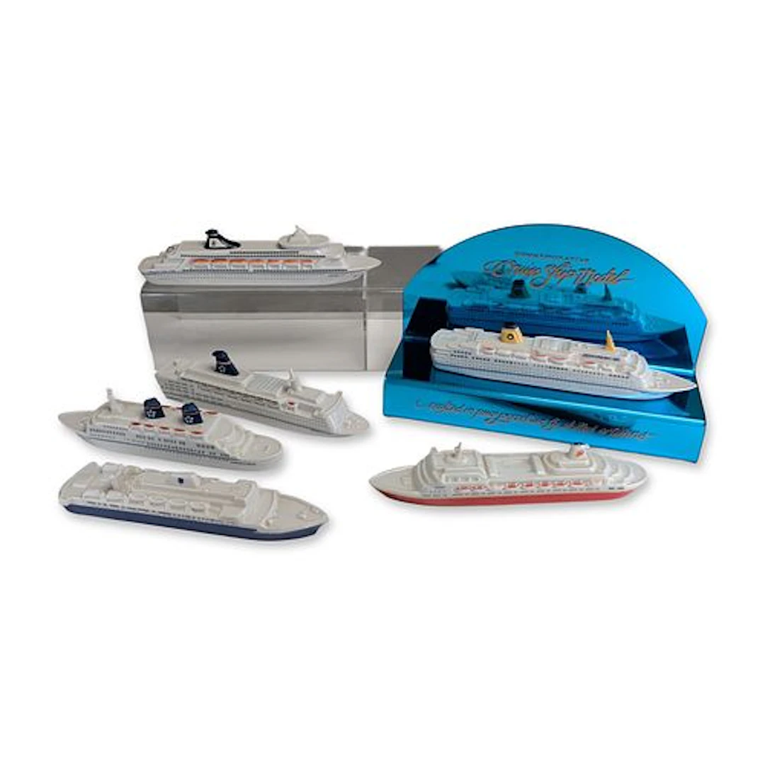 7pc Passport Products Porcelain Cruise Ship Commemorative Models with