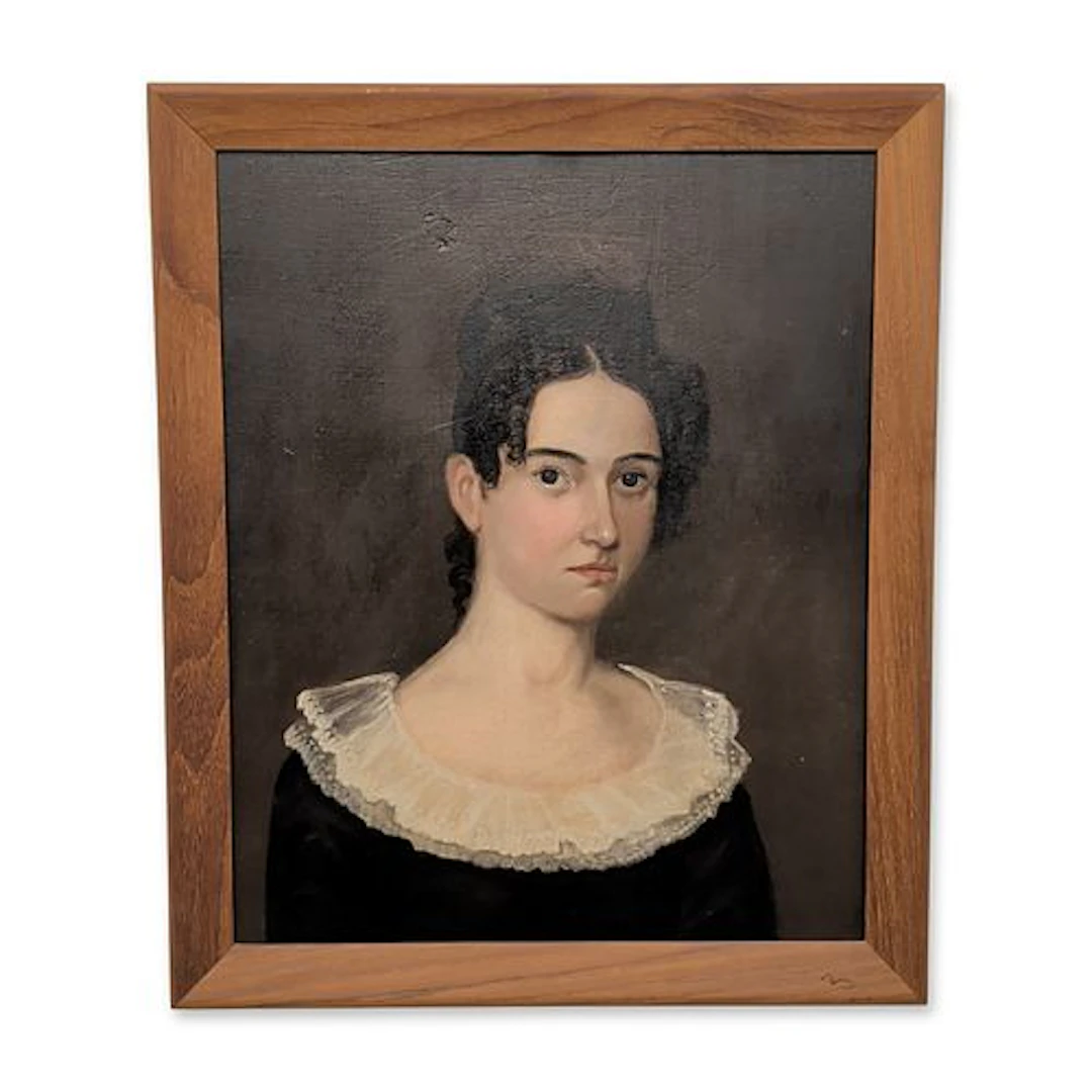 American School 19th Century Oil on Panel, Portrait of a Descendant