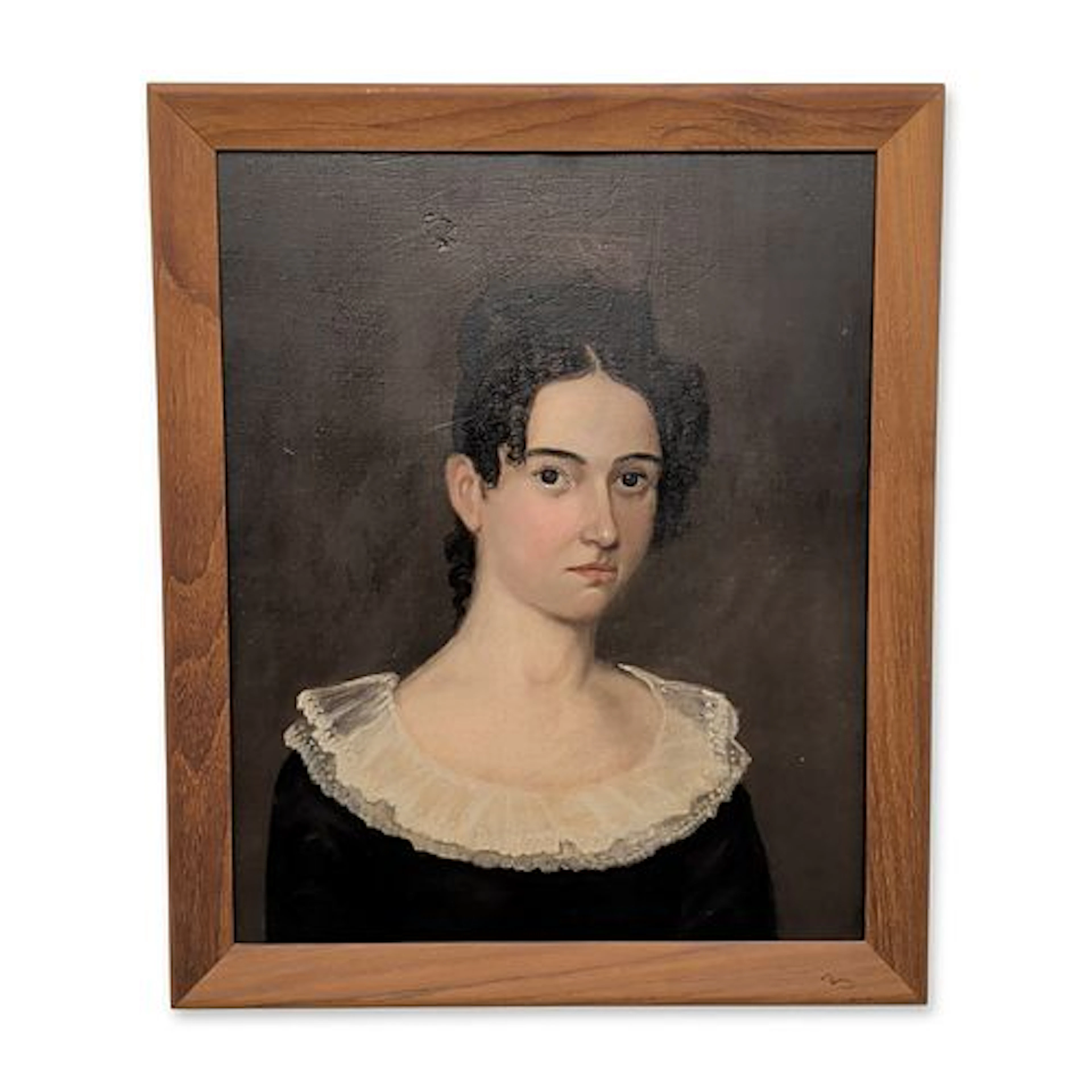 American School 19th Century Oil on Panel, Portrait of a Descendant
