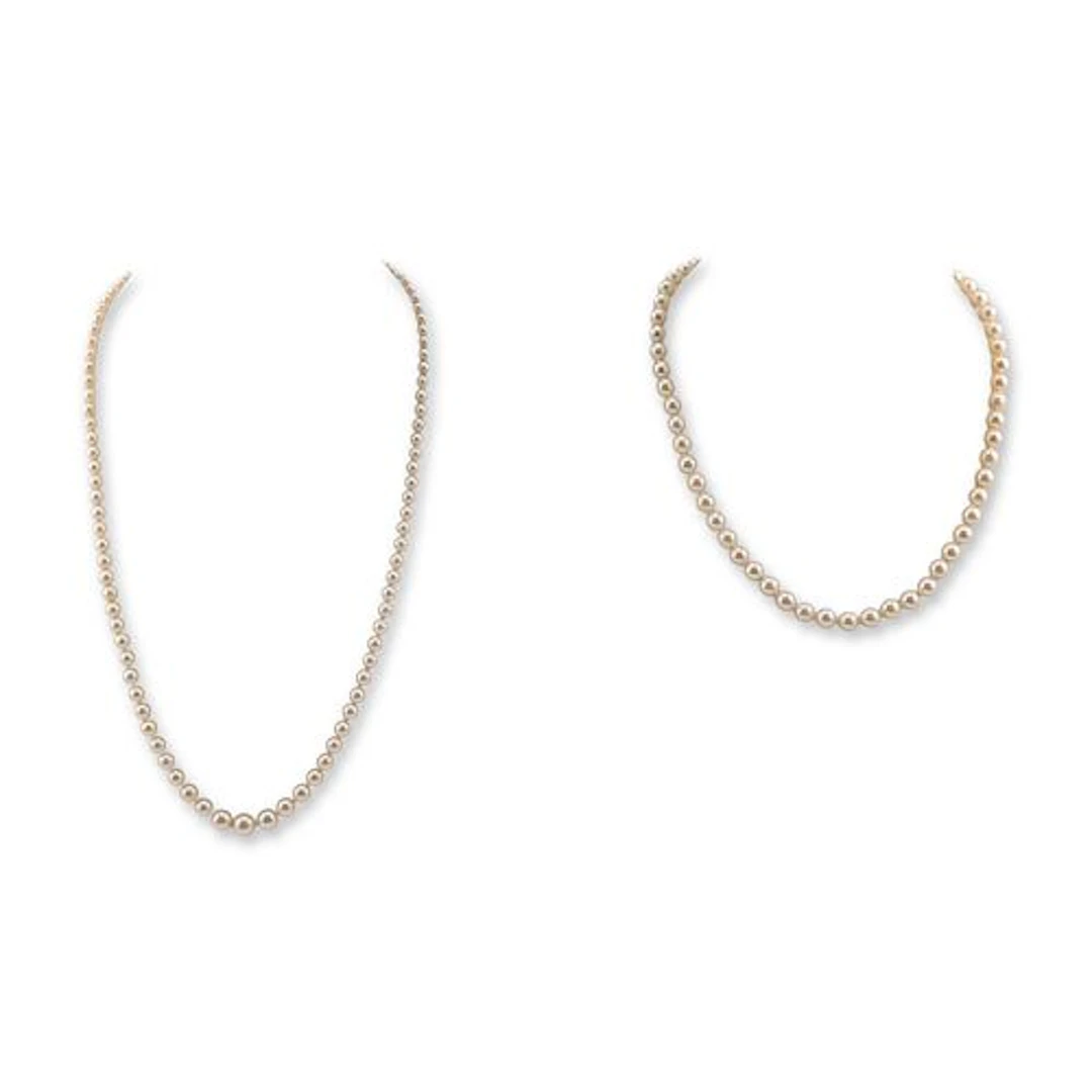 2pc Sterling Silver Magnet Clasp Cultured Pearl Necklaces