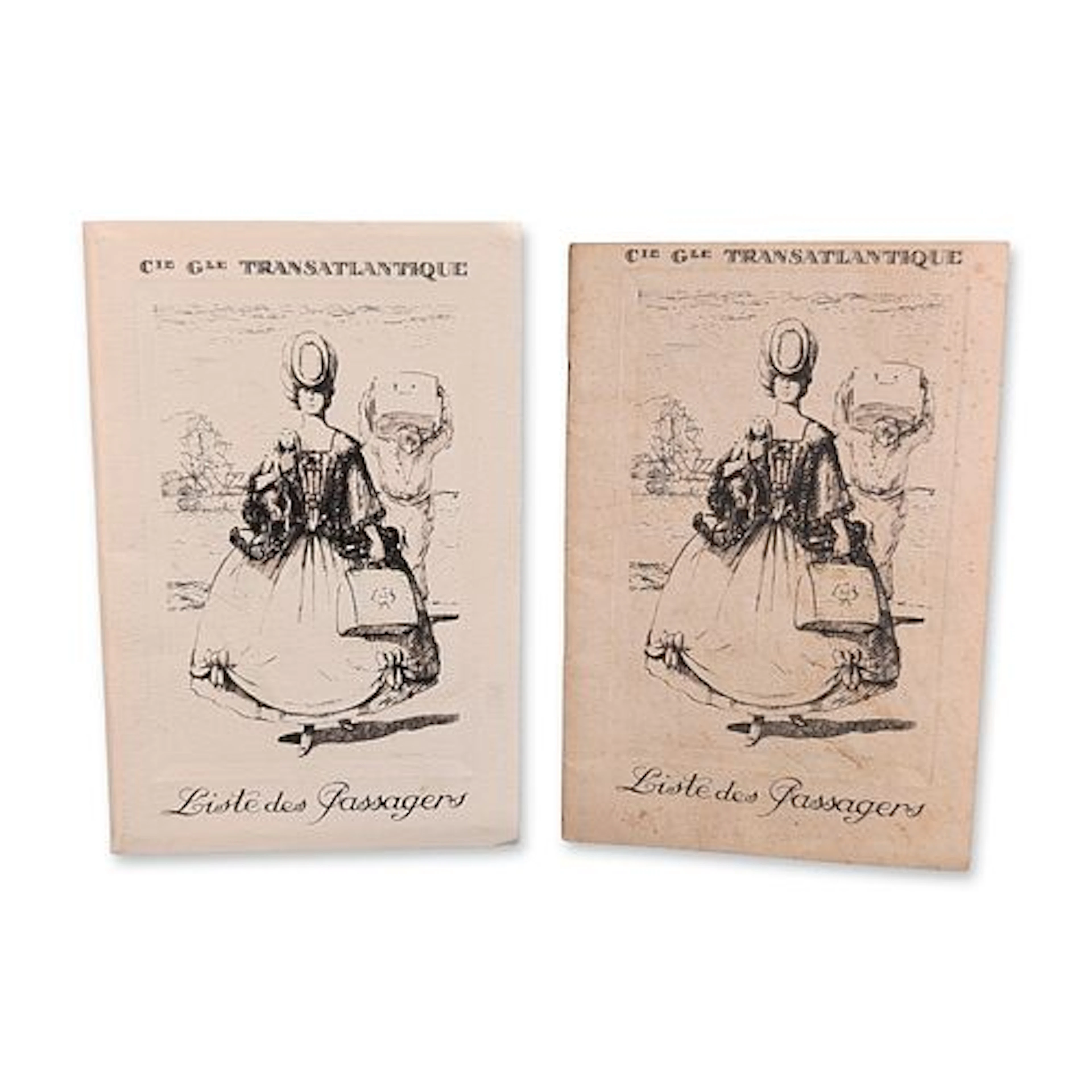 2pc Compagnie Generale Transatlantique S.S. Paris French Line 1920s