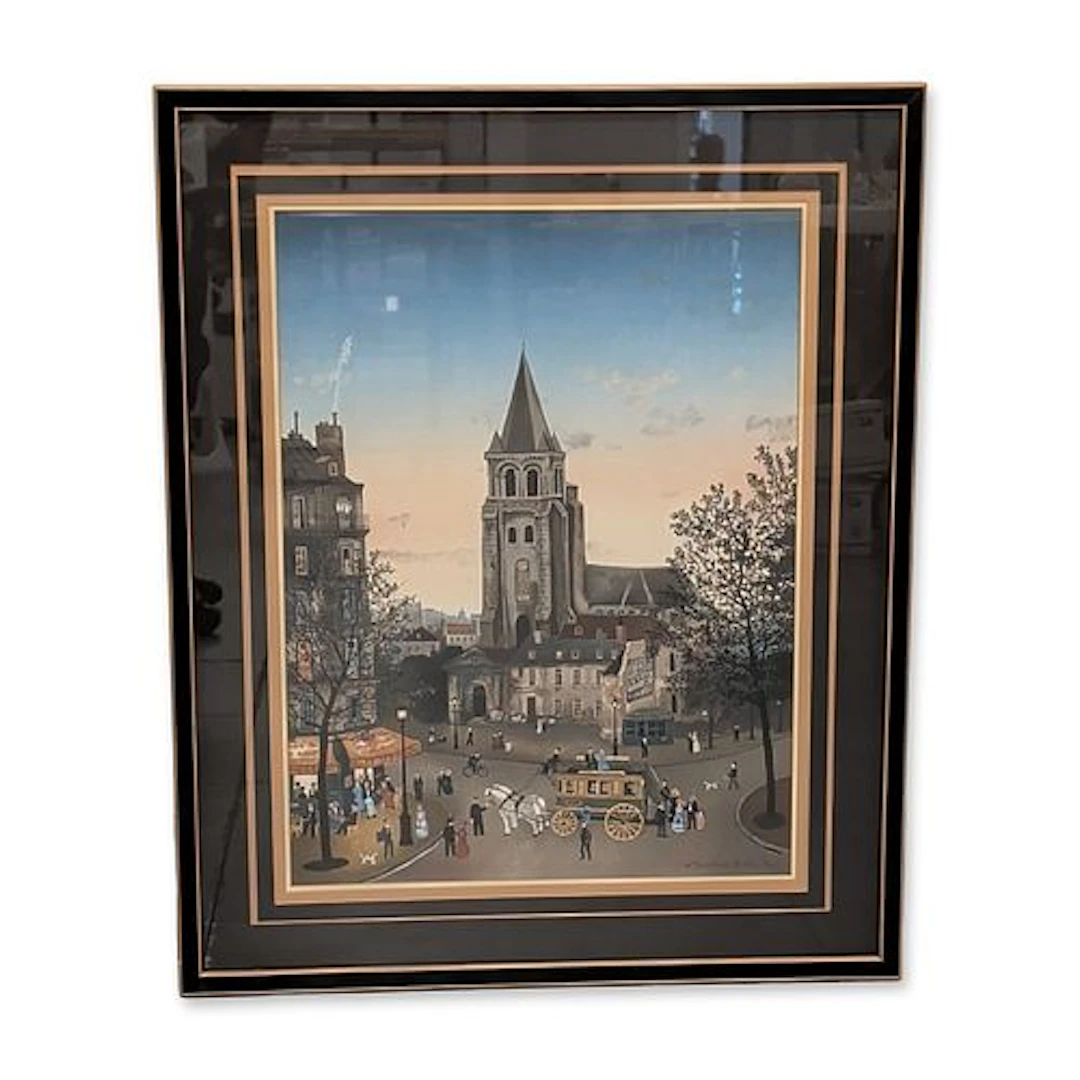 Michel Delacroix (French, b. 1933), St. Germain Des Pres Framed Print