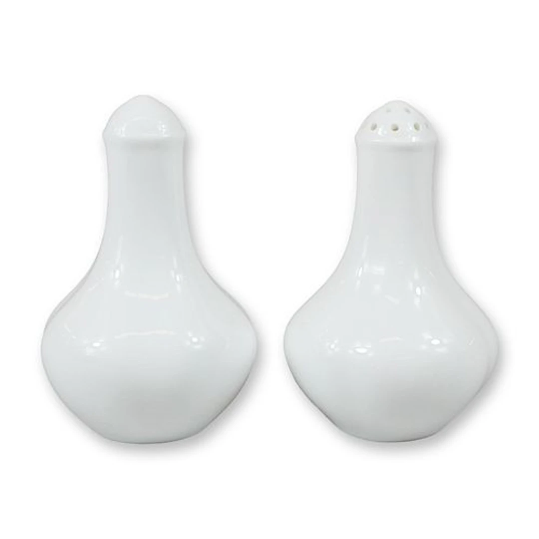A Pair of Wedgwood Hotelware White Ceramic Salt and Pepper Shakers