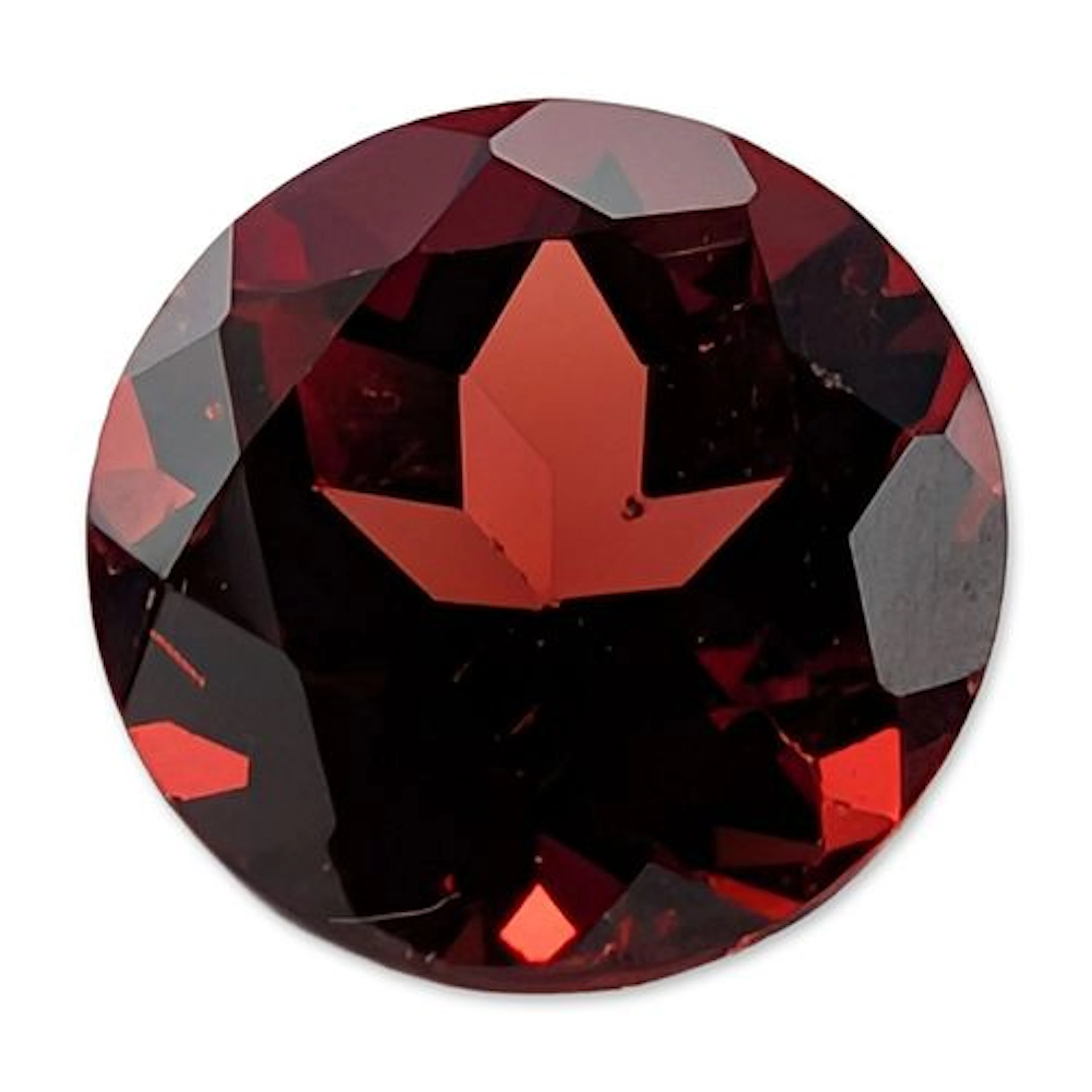 Round Faceted Red Garnet Gemstone