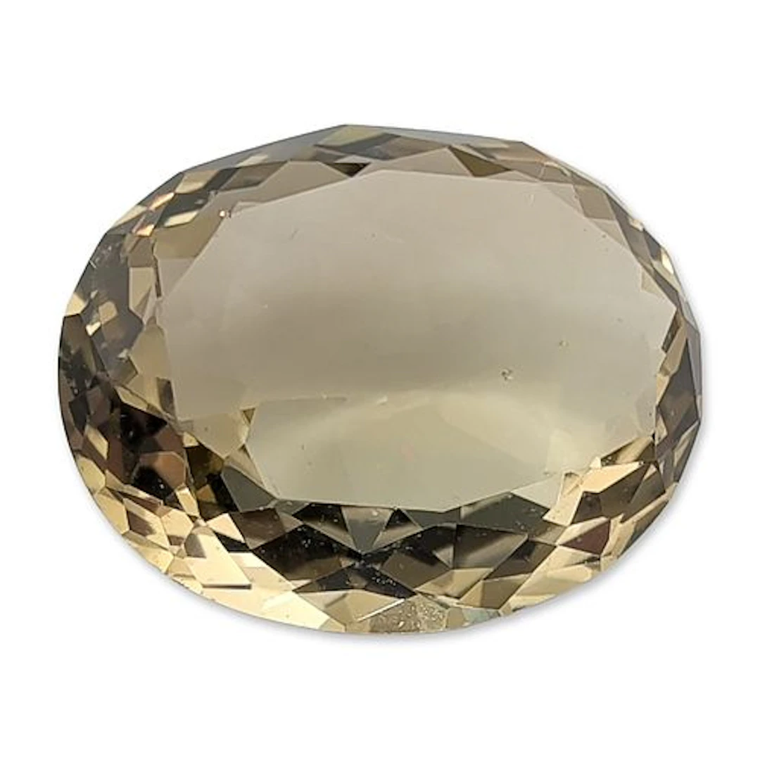 Loose Oval Modified Brilliant Cut Champagne Quartz Gemstone