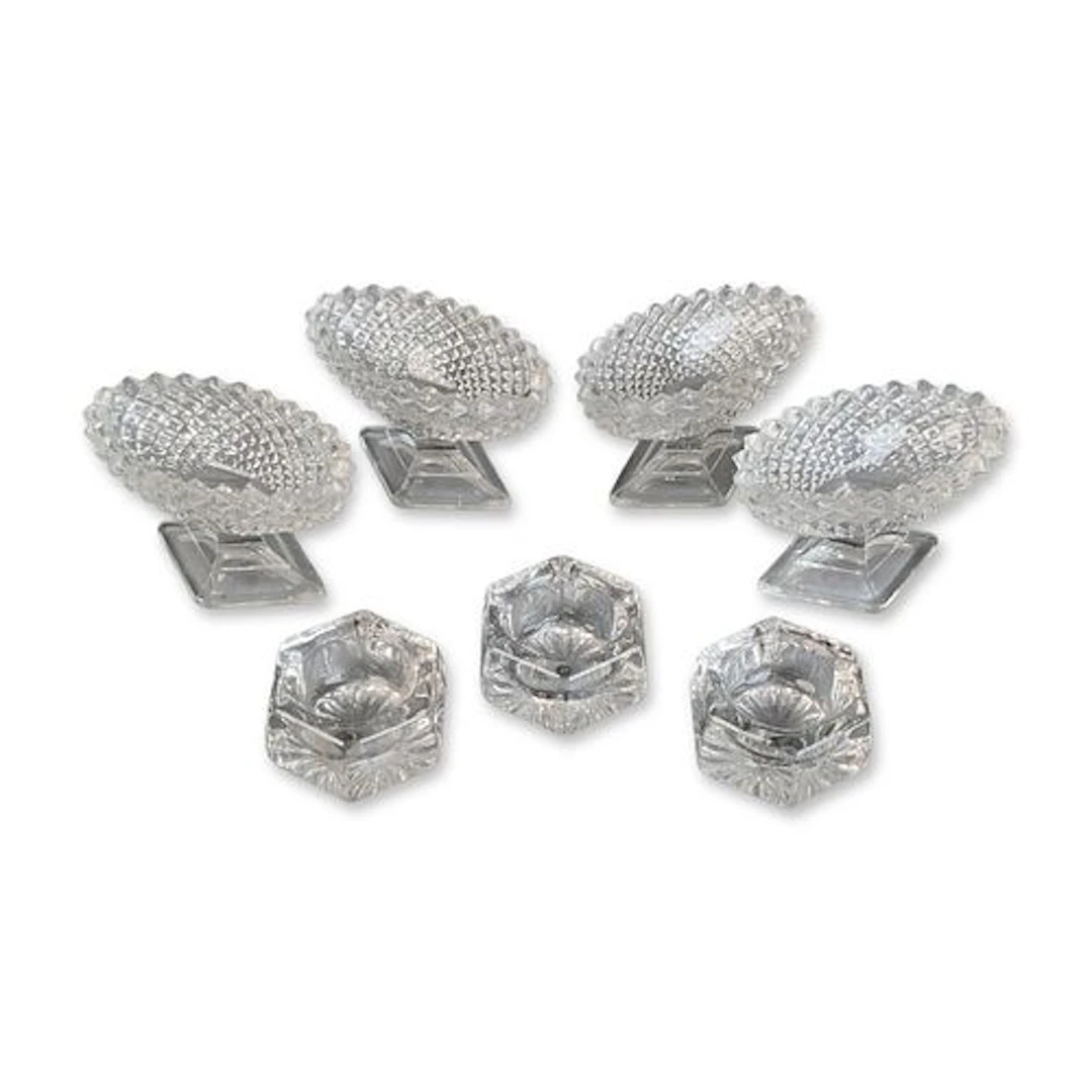 7pc Carder and Westmoreland Style Glass Open Salts