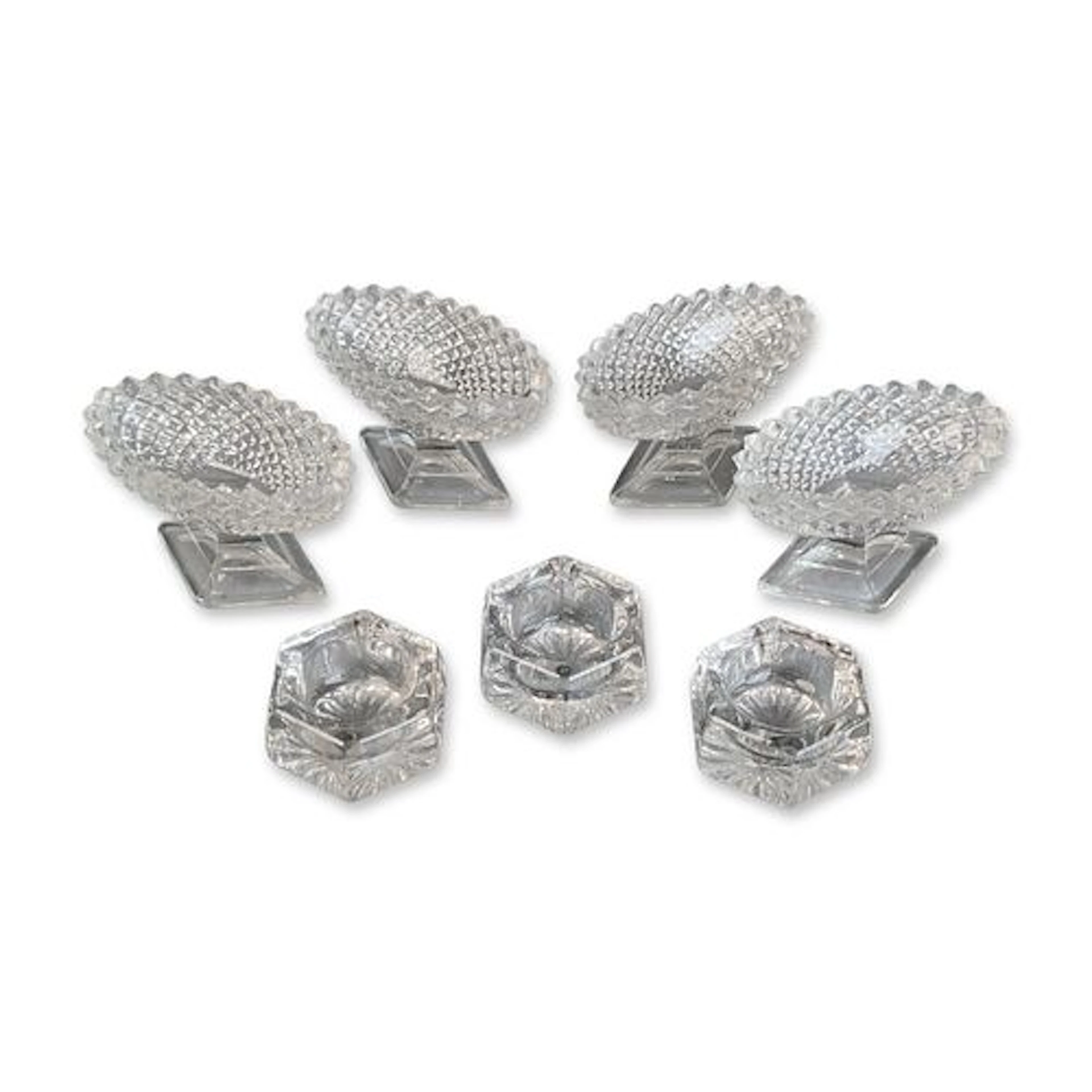 7pc Carder and Westmoreland Style Glass Open Salts