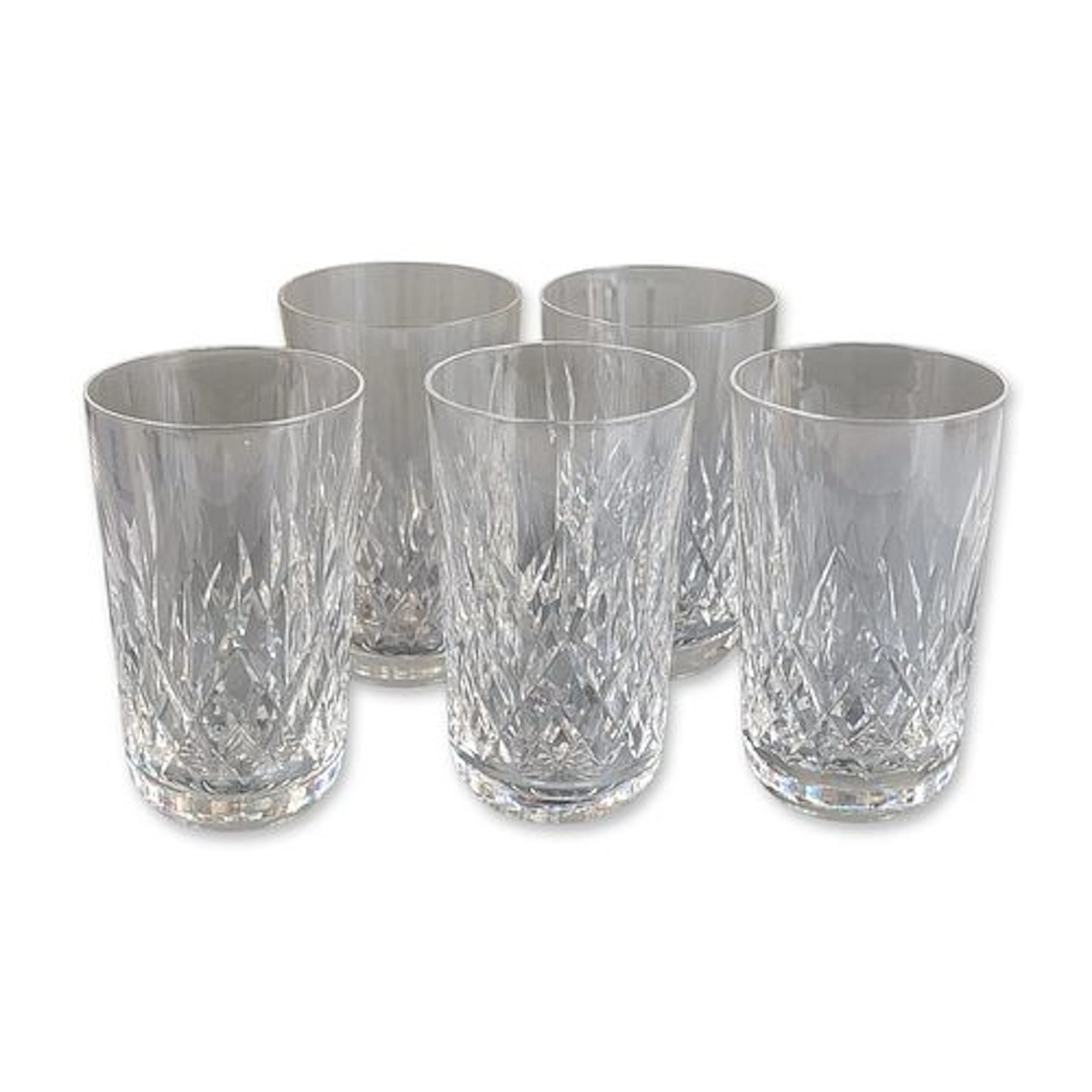 5pc Waterford Crystal Tumbler Glasses, Lismore