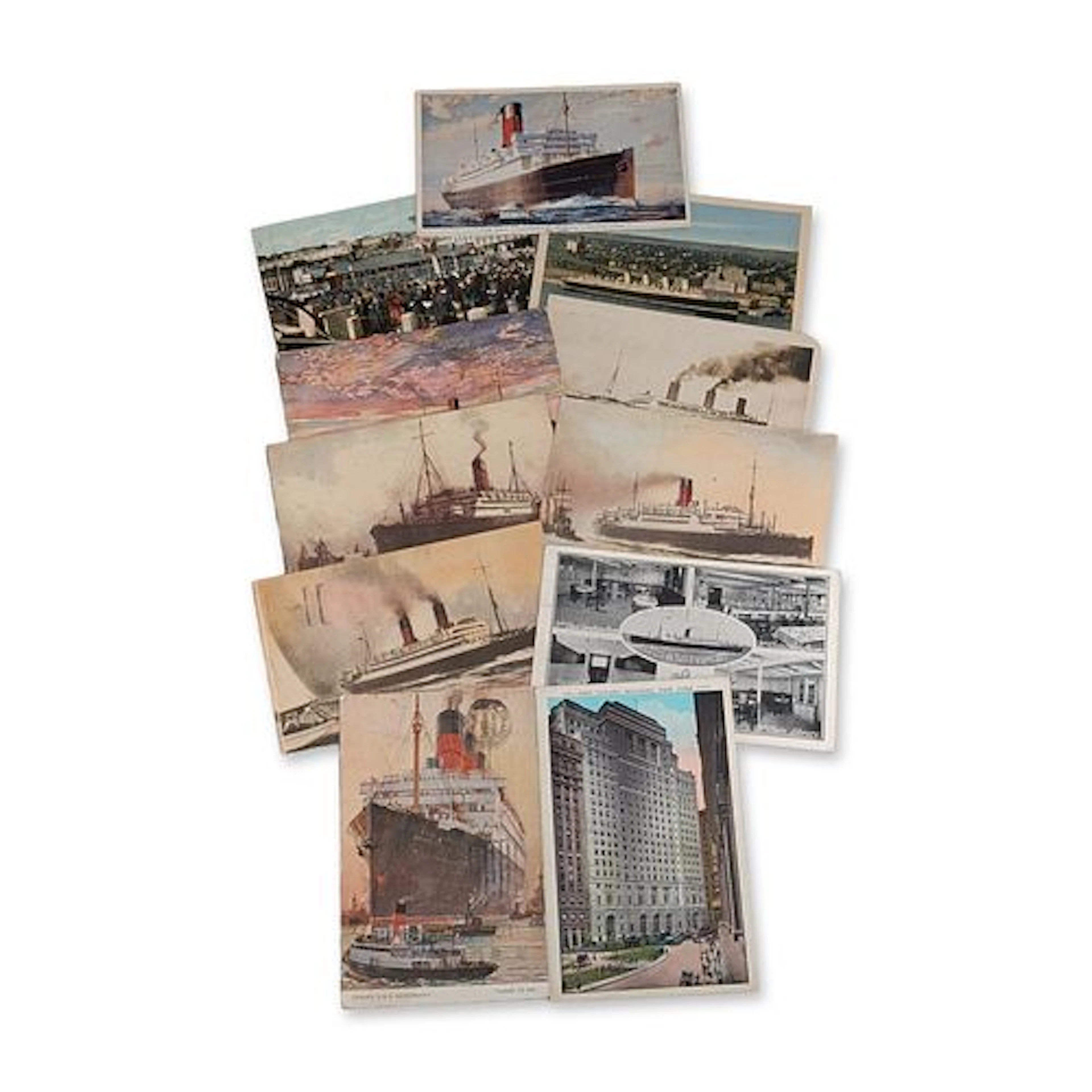 11pc Cunard Line Ocean Liner 1910s-1920s Postcards