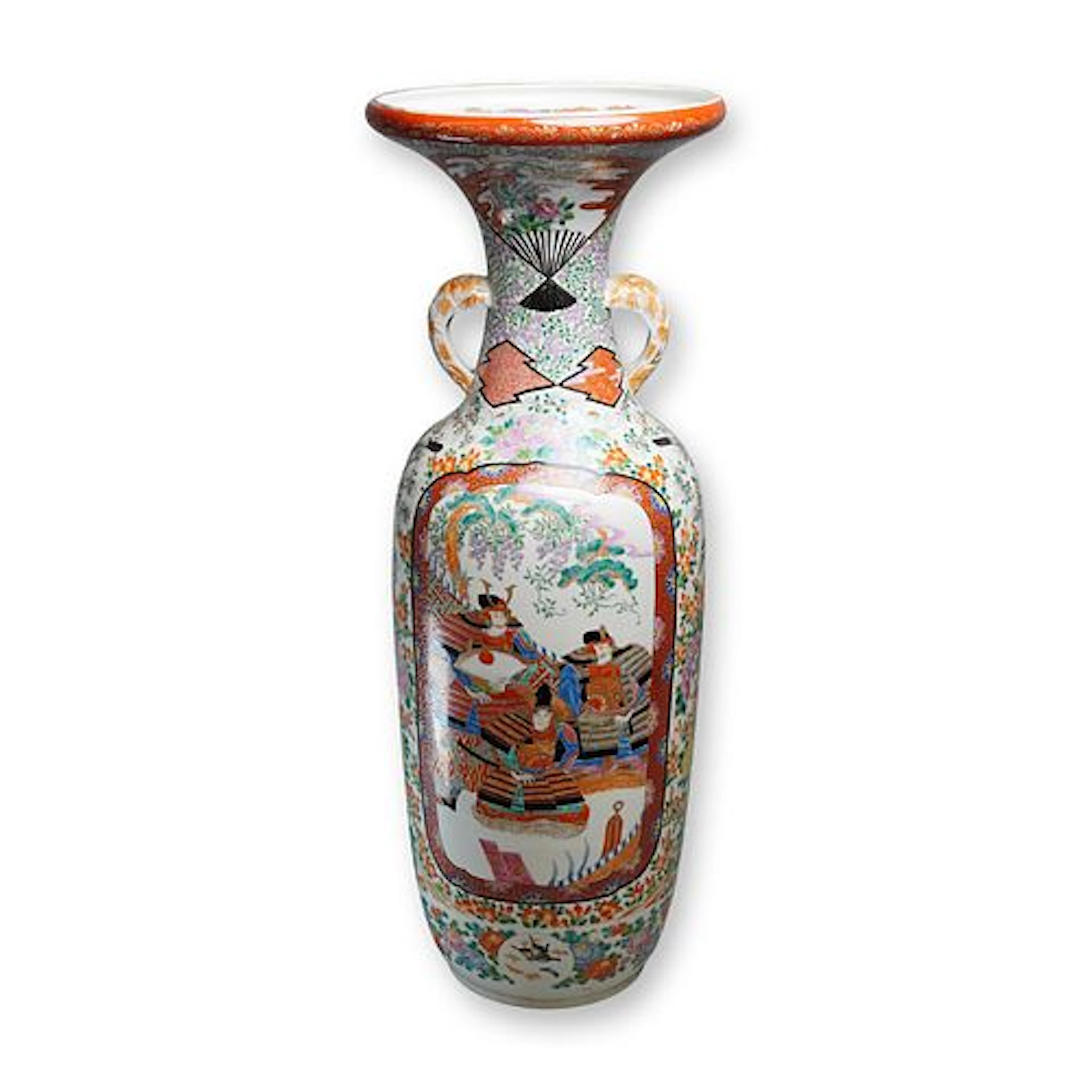 Large Japanese Porcelain Samurais in Armor Vase