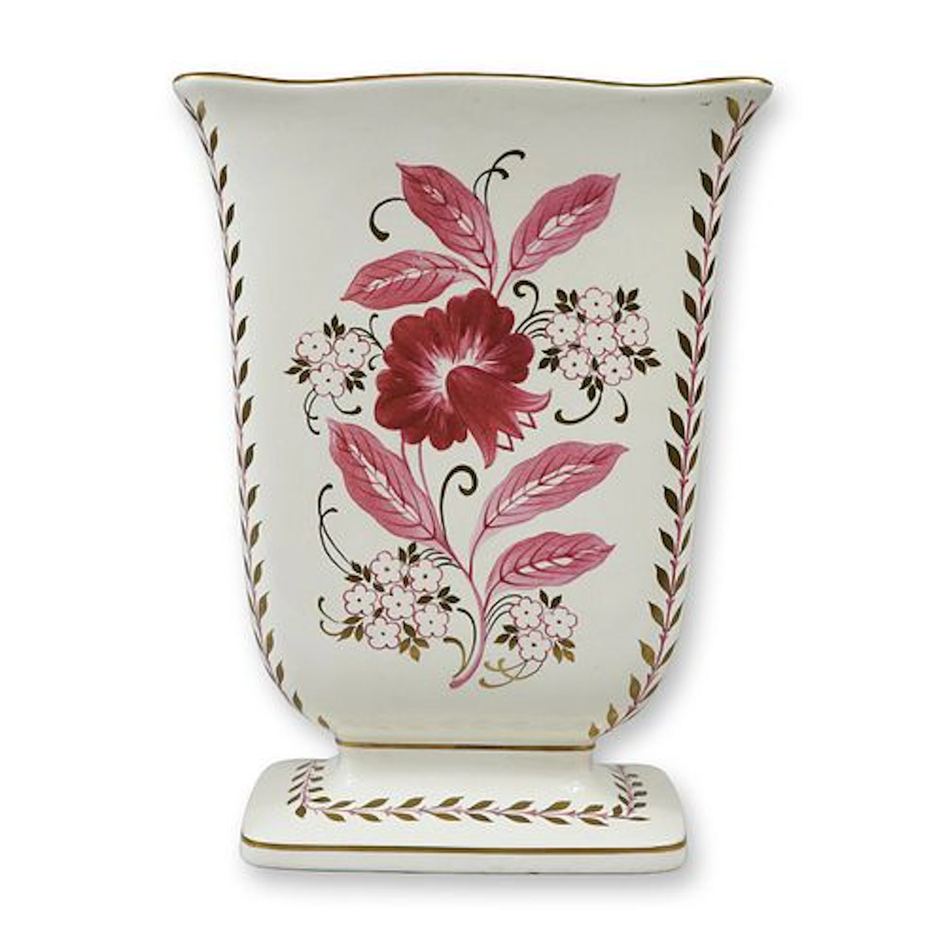 Wedgwood Queen's Ware Floral Fan Pedestal Vase