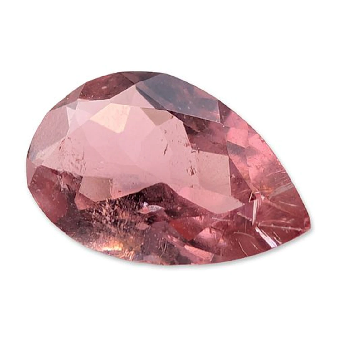 Faceted Pear Cut Pink Tourmaline Loose Gemstone