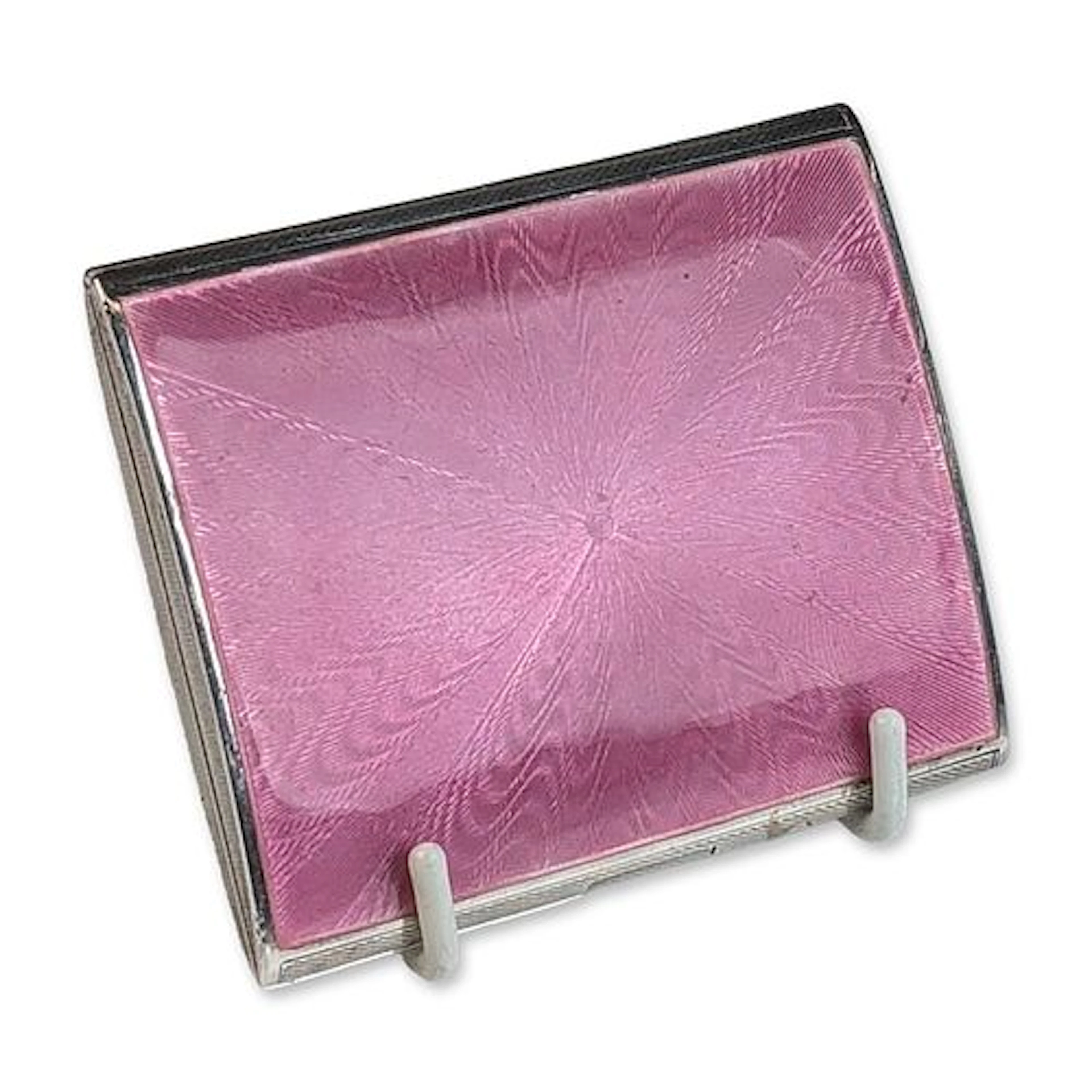 FBR .925 Sterling Silver Pink Guilloche Enamel Case