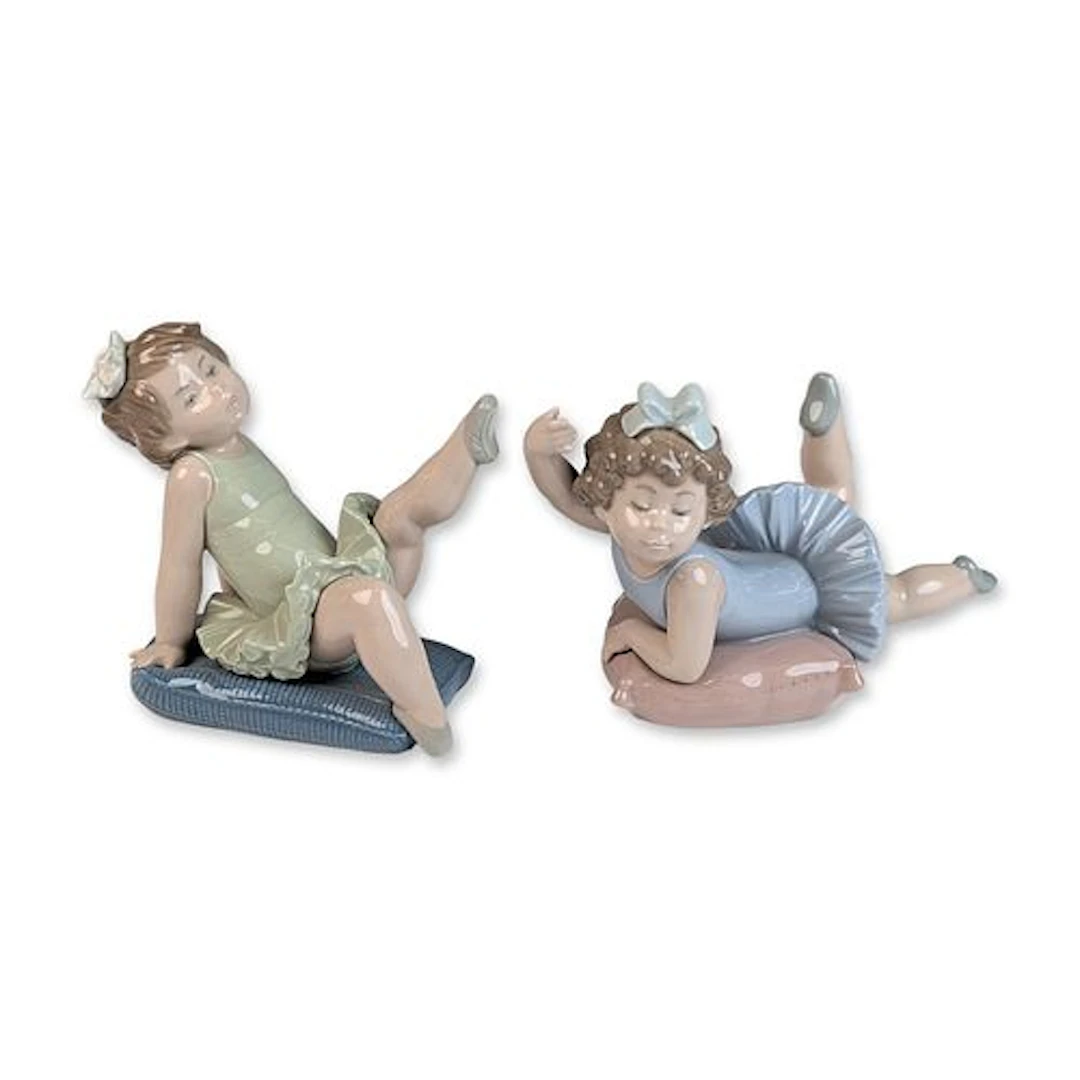 Two Lladro Porcelain Figurines, Little Ballet Girl 01005108 & 5109