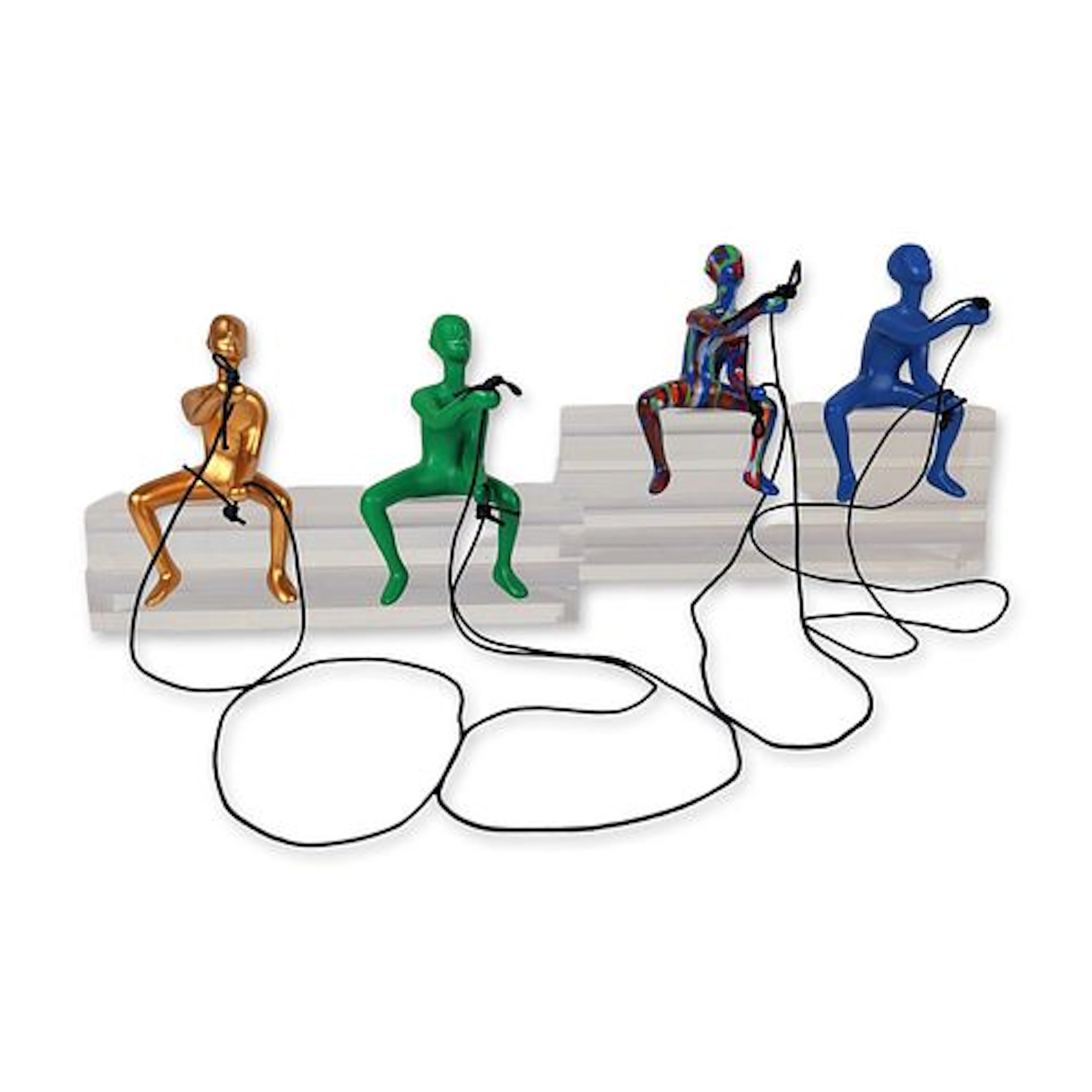 4pc Contemporary Resin Climbing Man Sculptures