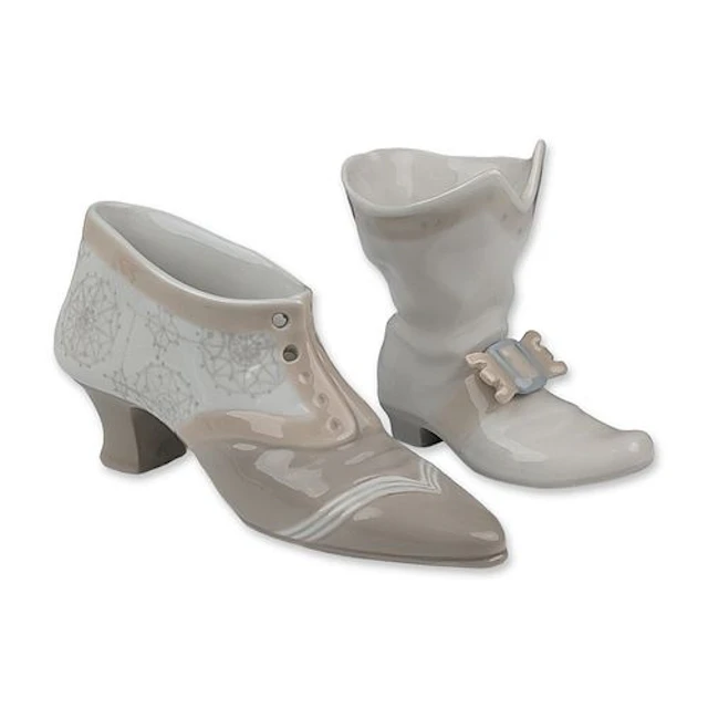 2pc Nao by Lladro Porcelain Shoe and Boot Figurine