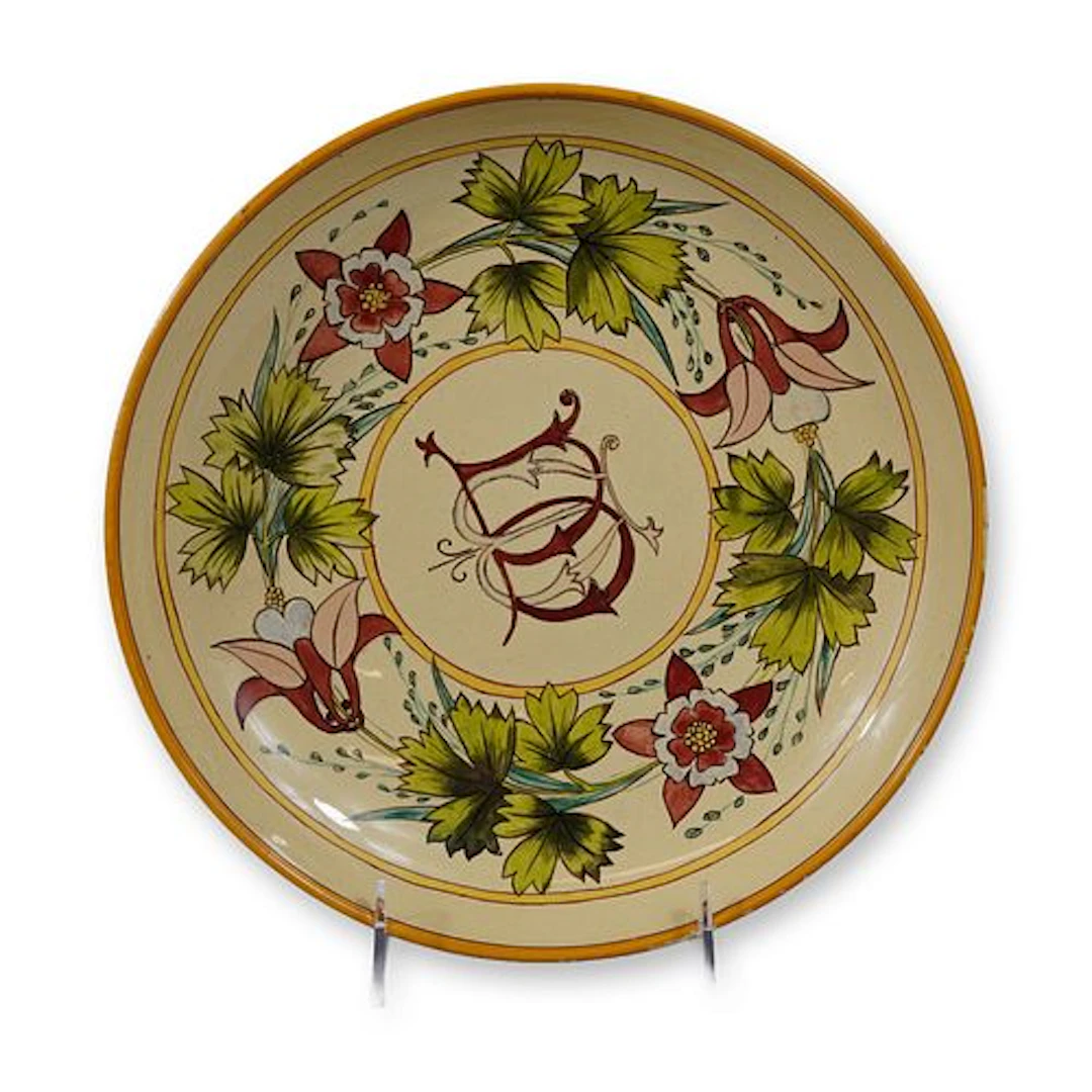 Wedgwood Hand-Painted Ceramic Monogrammed Charger