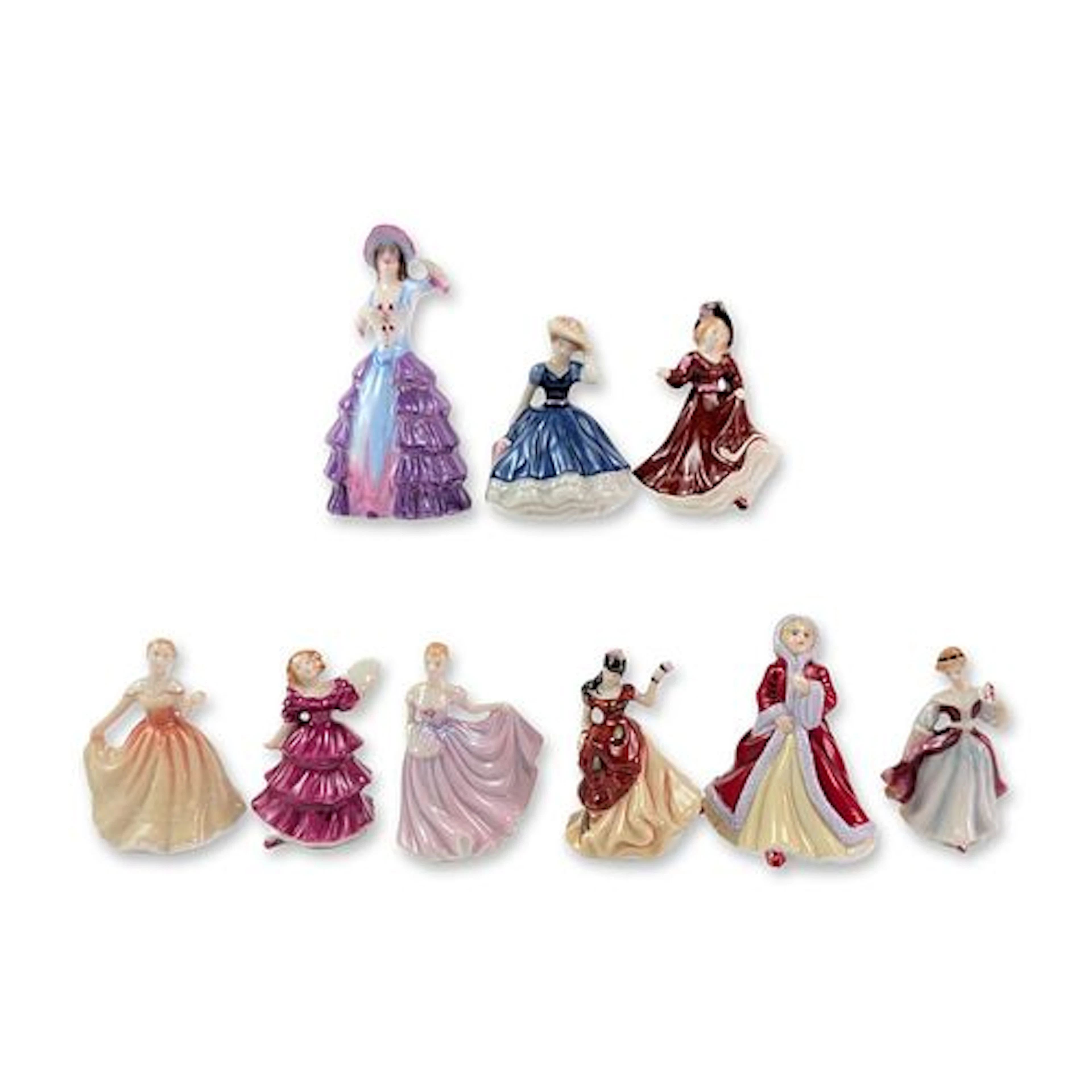 Royal Doulton and Rosina Porcelain Miniature Ladies Figurine Collection