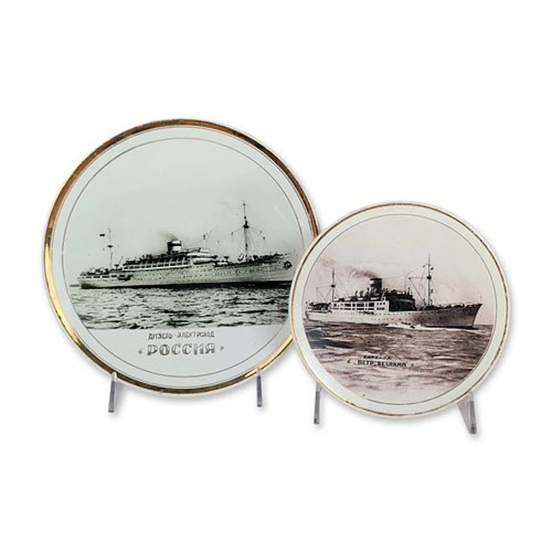 2pc Budy Factory Soviet Black Sea Fleet Commemorative Plates
