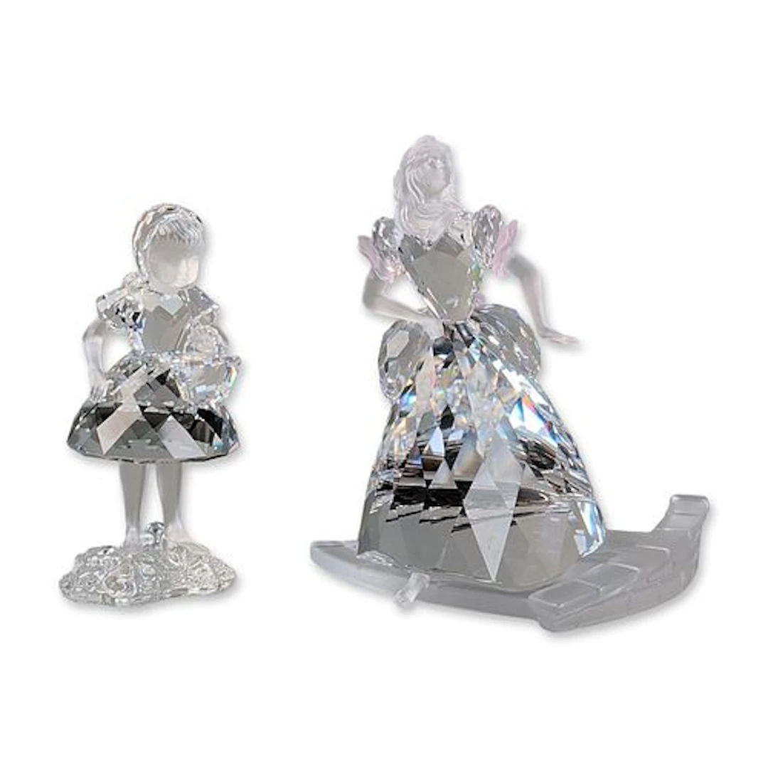 Two Swarovski Silver Crystal Fairy Tales Figurines, Cinderella & Red