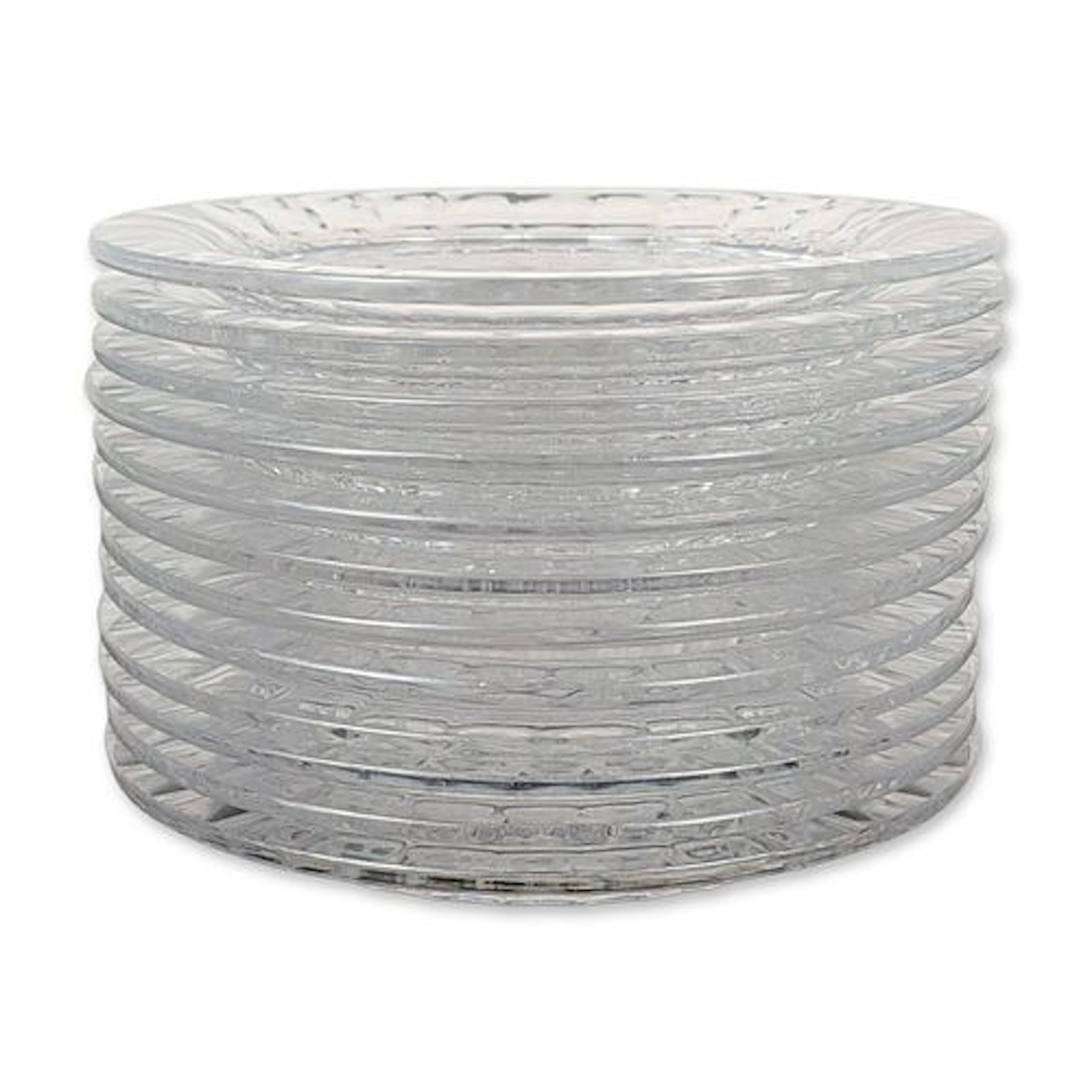 12pc Val Saint Lambert Clear Crystal Dessert Plates Set