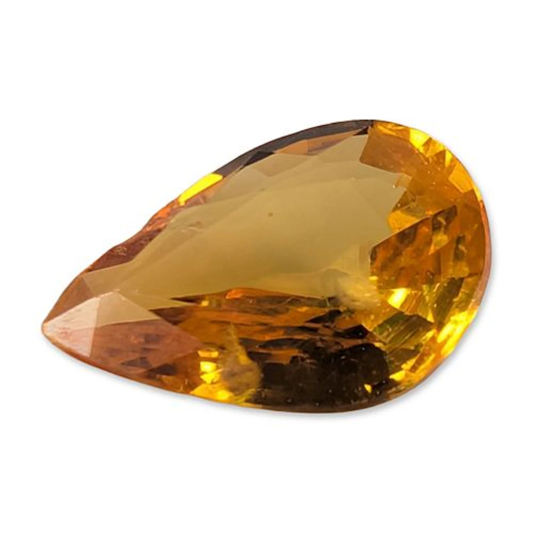 Faceted Golden Yellow Pear Cut Loose Topaz Gemstone