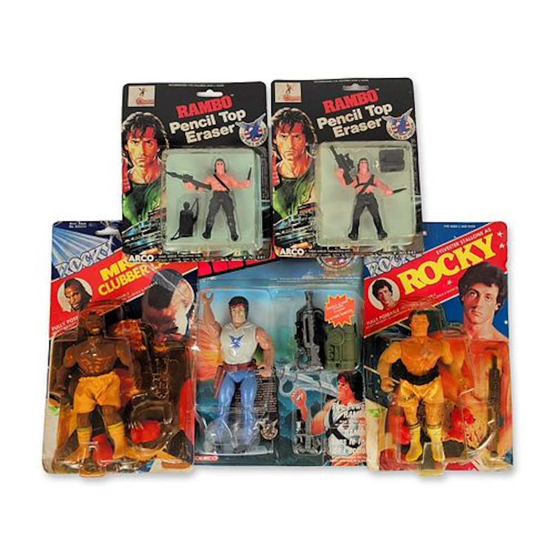 5pc Vintage Rambo and Rocky Action Figures