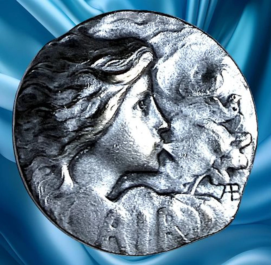 A DIVISION 1 SILVERED ART NOUVEAU ARMAND BARGAS BUTTON
