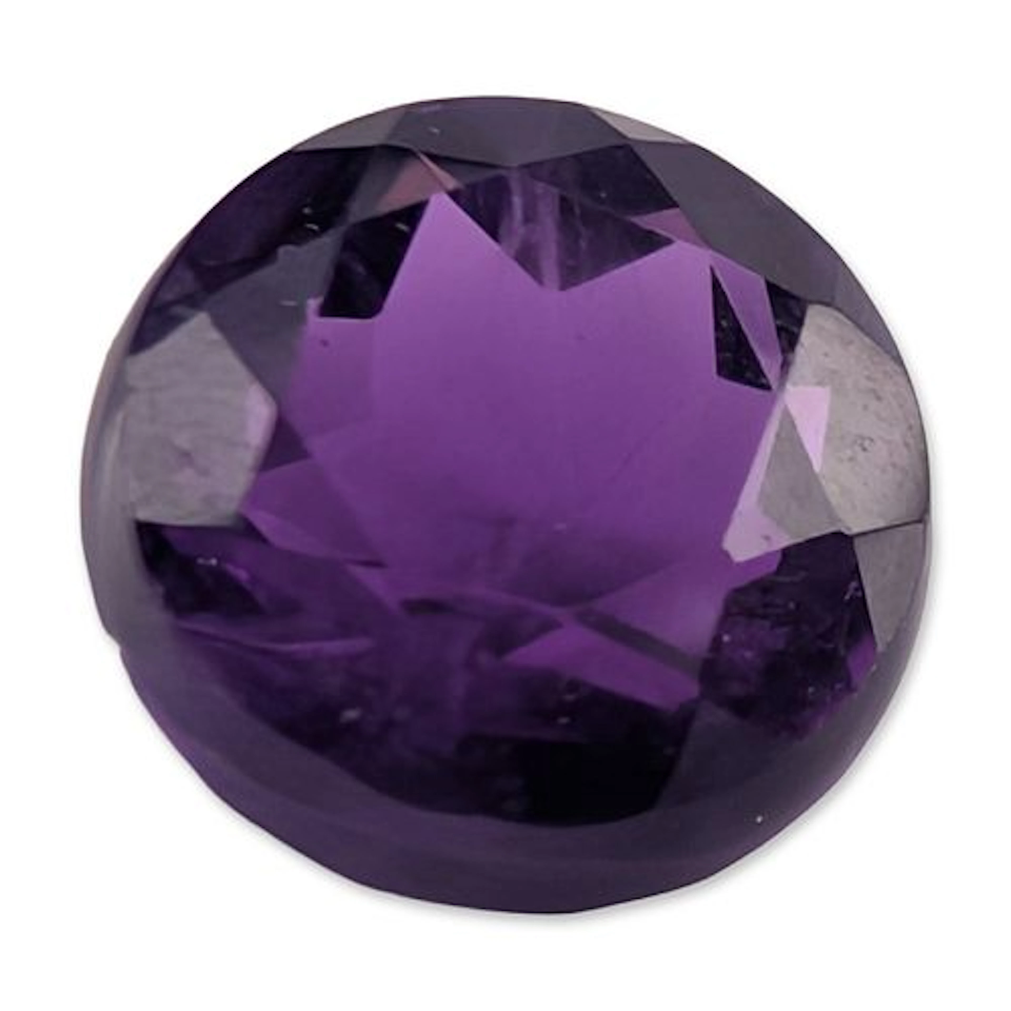 Round Faceted Purple Amethyst Gemstone