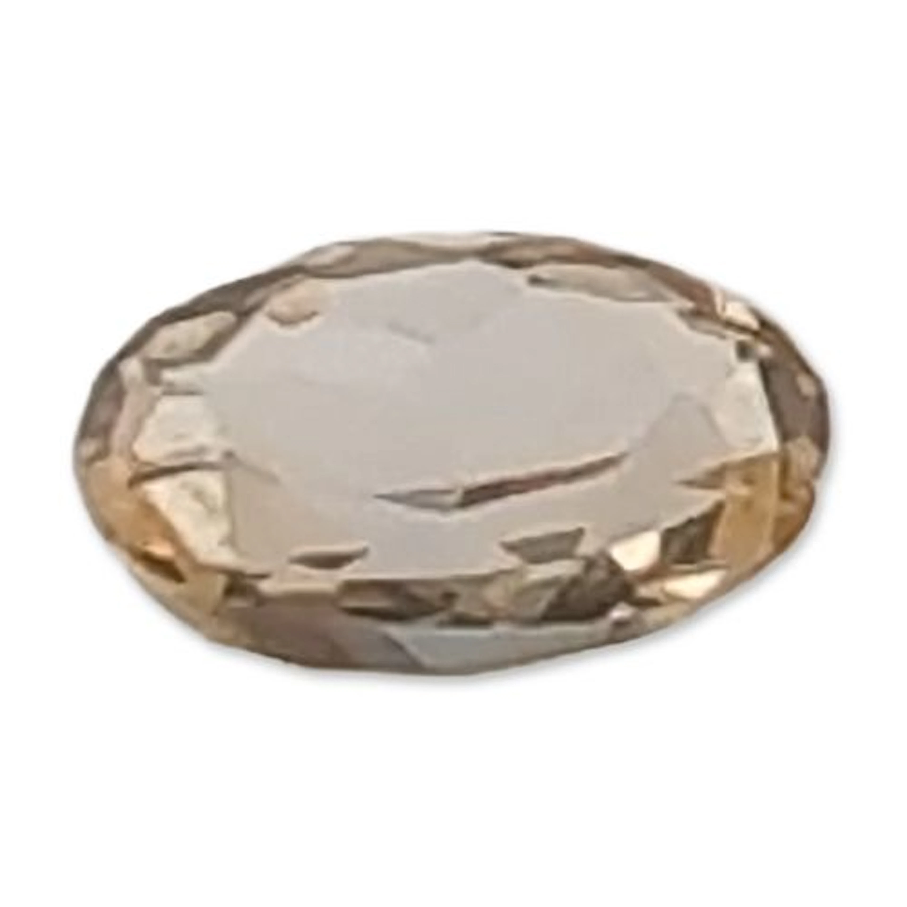 Oval Pale Champagne Faceted Topaz Gemstone