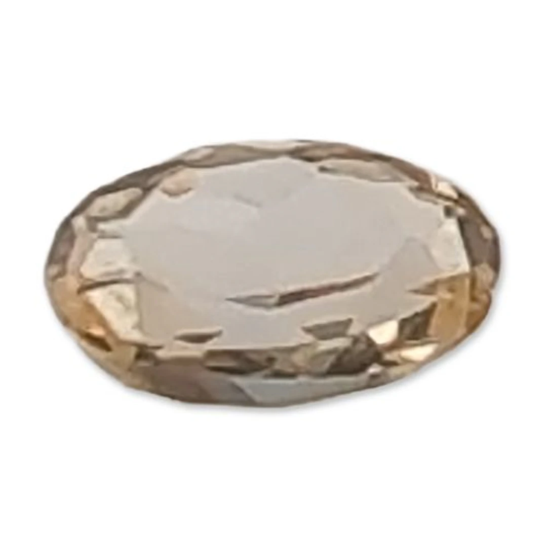 Oval Pale Champagne Faceted Topaz Gemstone