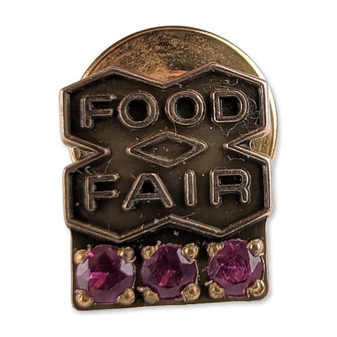 10K Yellow Gold and Ruby Food Fair Service Award Pin