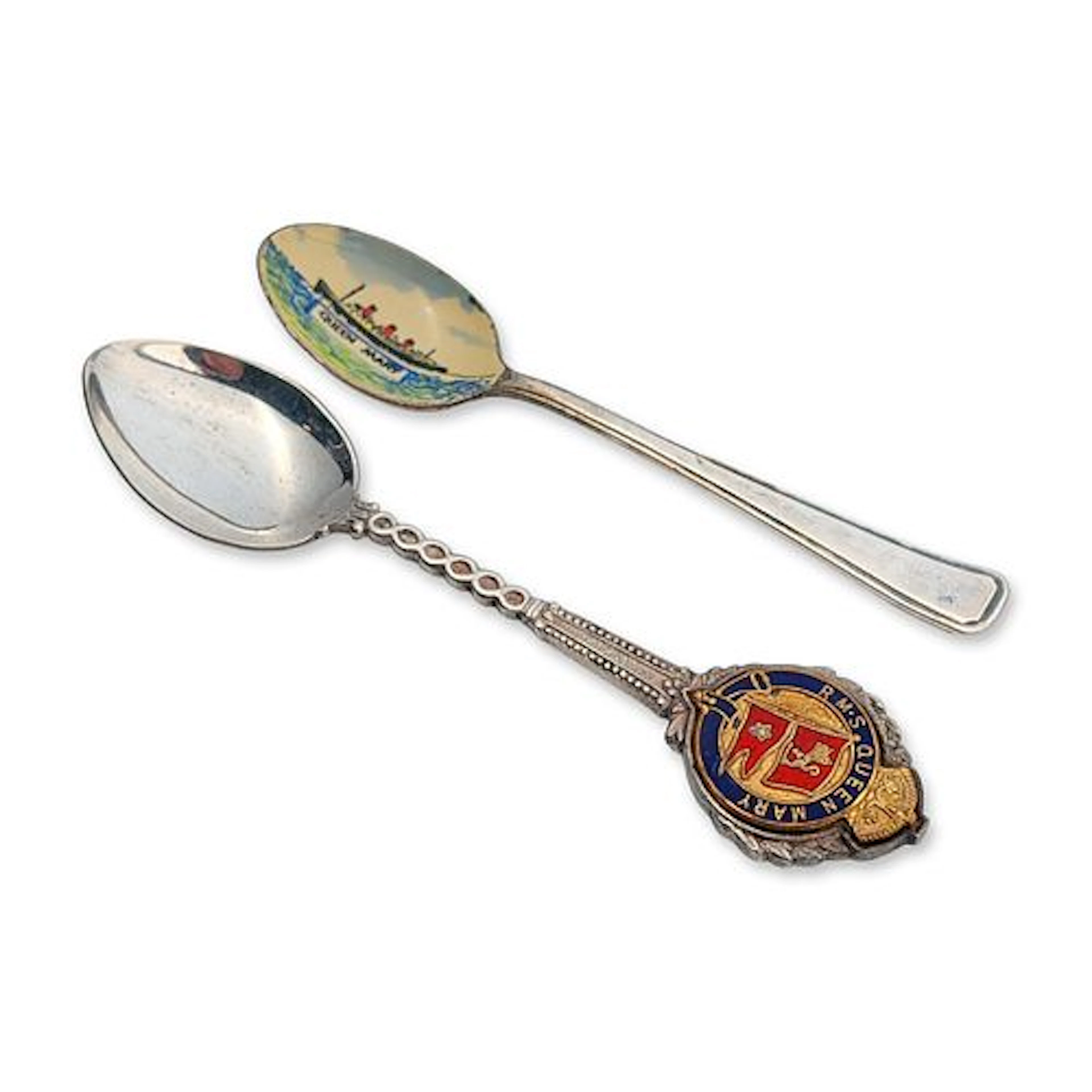 2pc RMS Queen Mary Souvenir Spoons