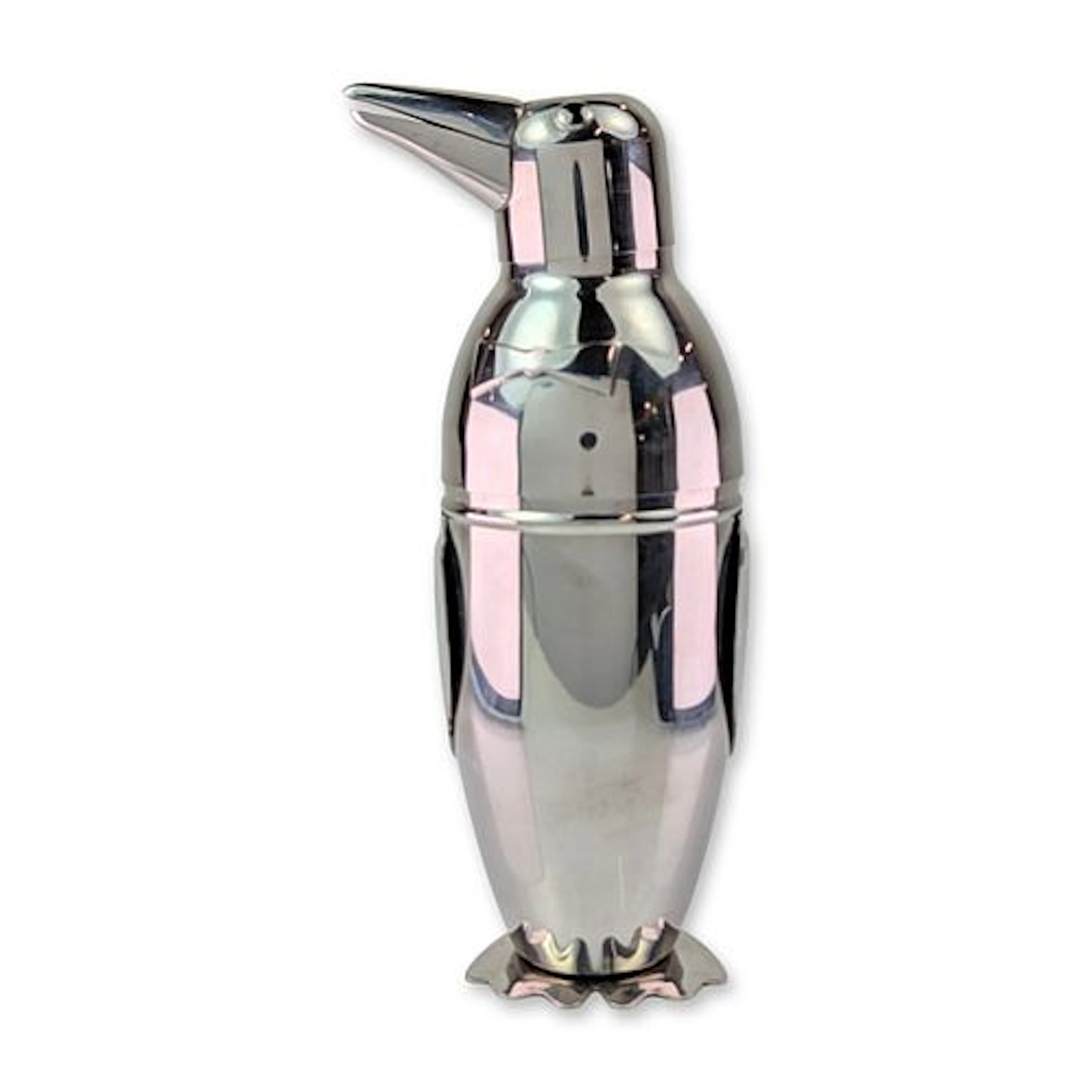 Art Deco Style Penguin Figural Silver Plated Cocktail Shaker